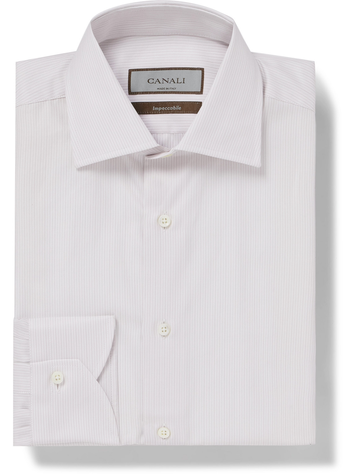 Canali - Impeccable Striped Herringbone Cotton Shirt - Men - Pink - EU 37