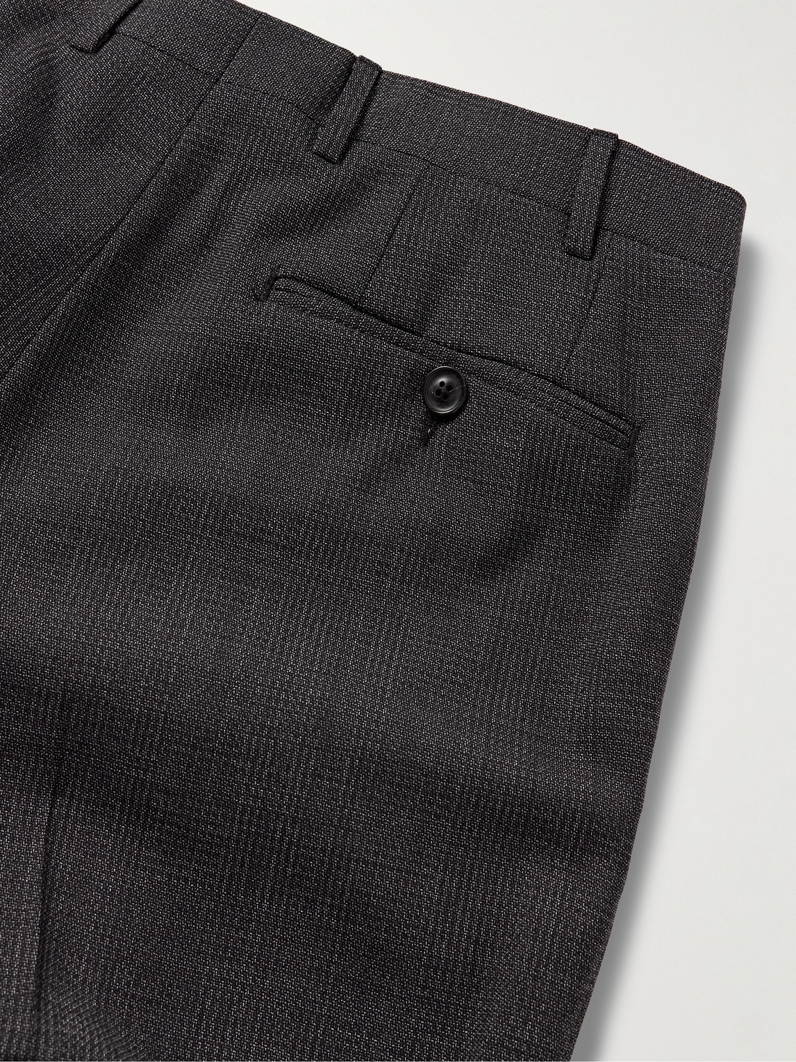 Canali Slim-fit Prince Of Wales Checked Super 160s Wool Suit Trousers In Gray