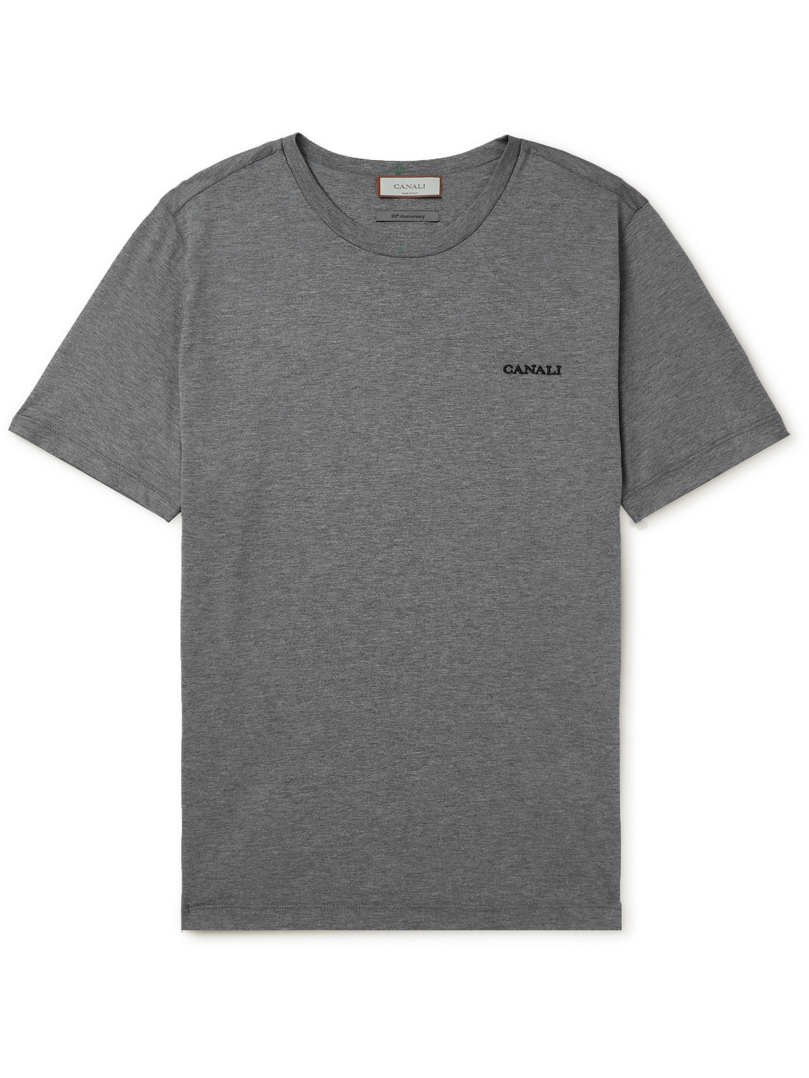 Logo-Embroidered Printed Cotton and Silk-Blend Jersey T-Shirt