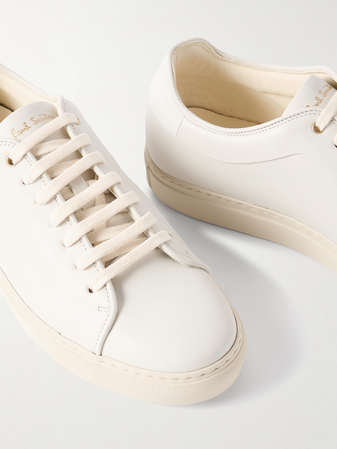 Shop Paul Smith Basso Lux Suede-trimmed Leather Sneakers In Neutrals