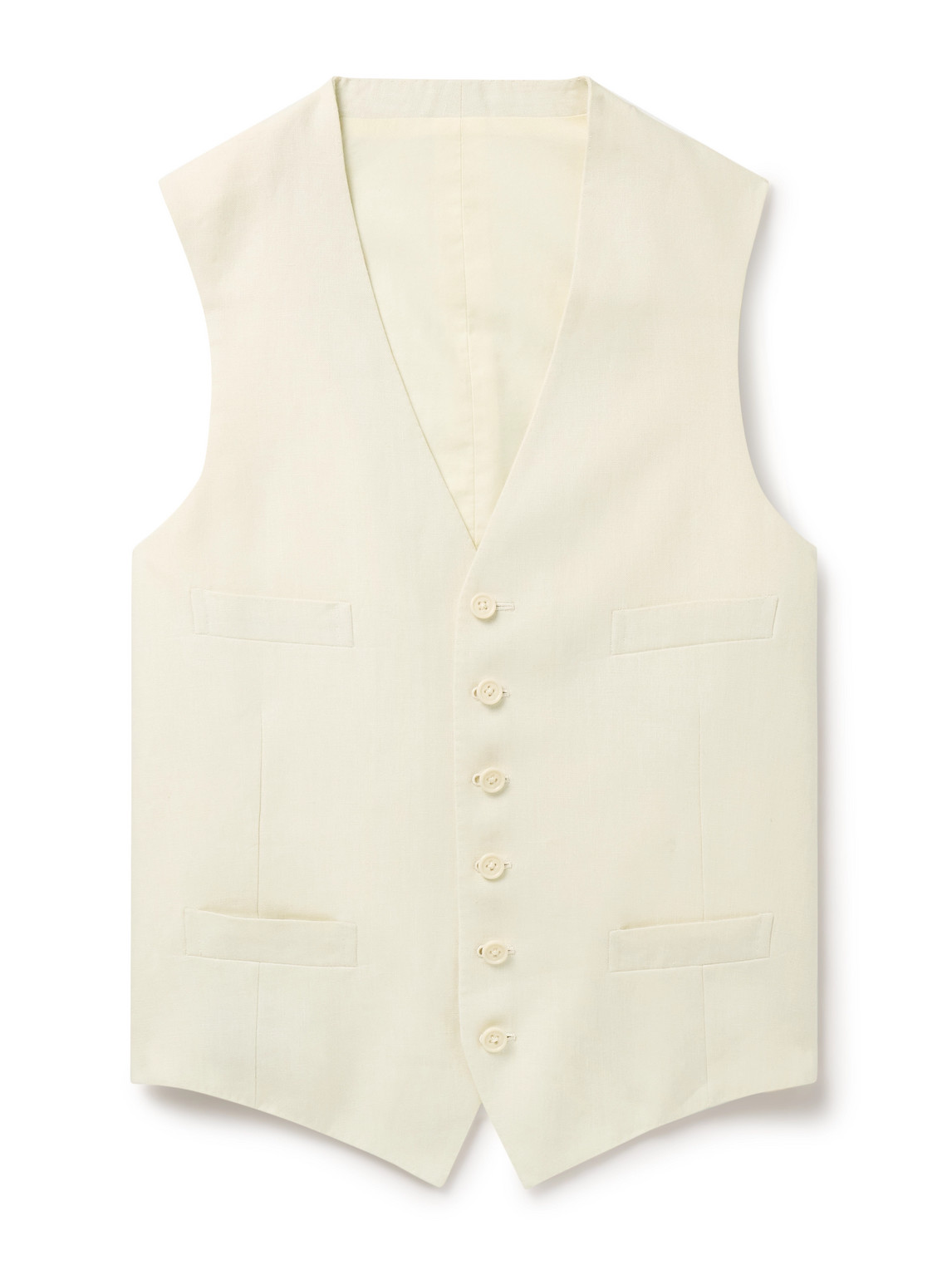 Slim-Fit Linen and Satin Waistcoat