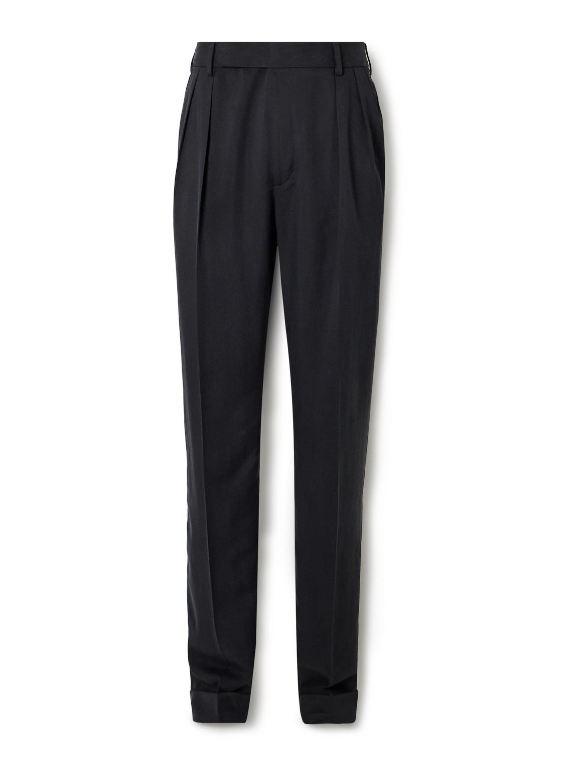 Glenn Wide-Leg Pleated Silk-Twill Pants