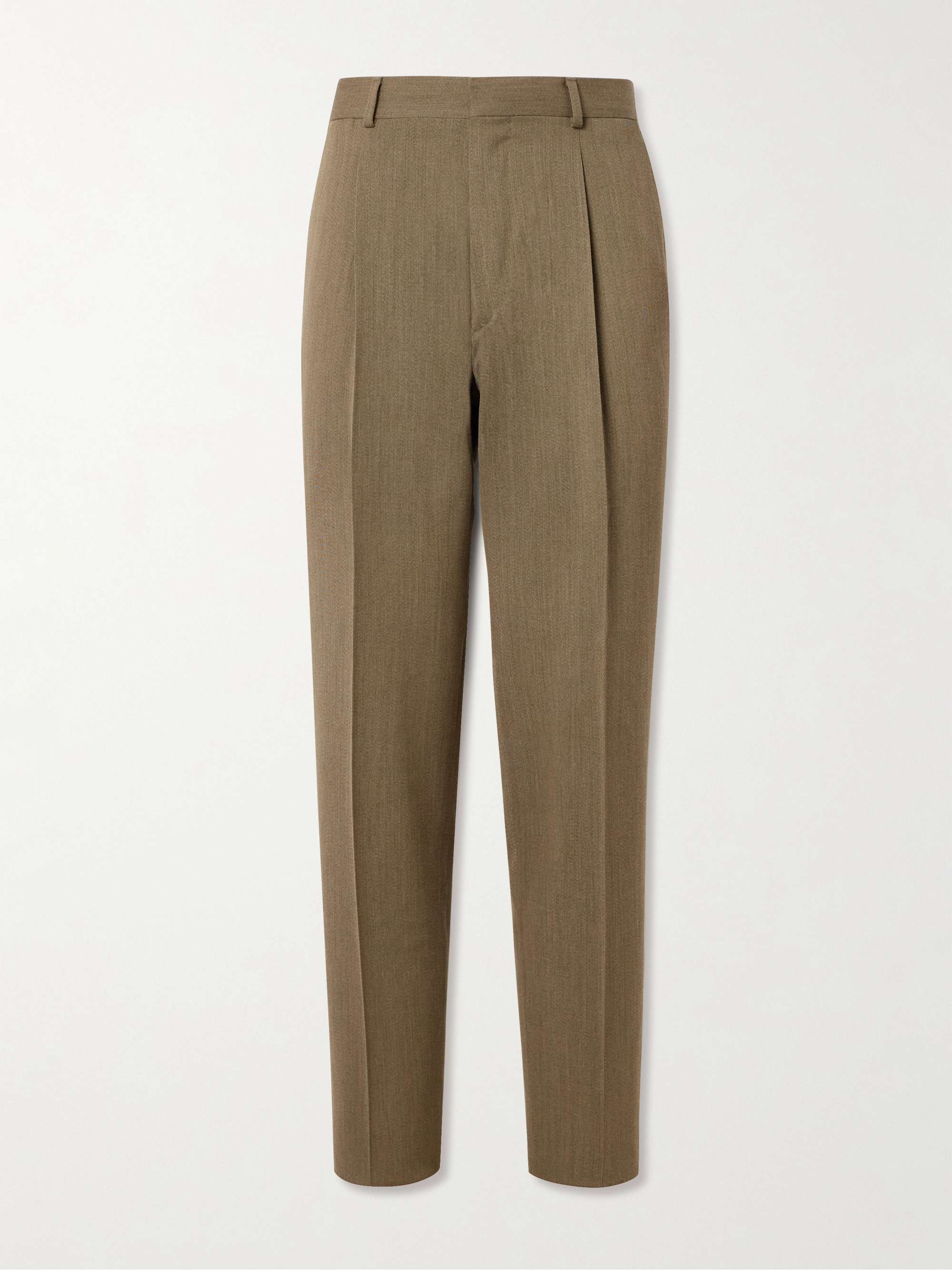 LORO PIANA Tapered Pleated Wool-Twill Suit Trousers for Men LORO PIANA Tapered Pleated Wool-Twill Suit Trousers for Men
