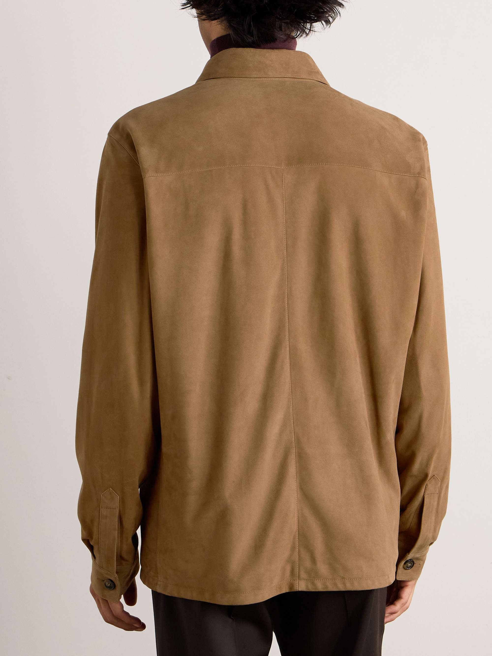 LORO PIANA قميص علوي من جلد السويد