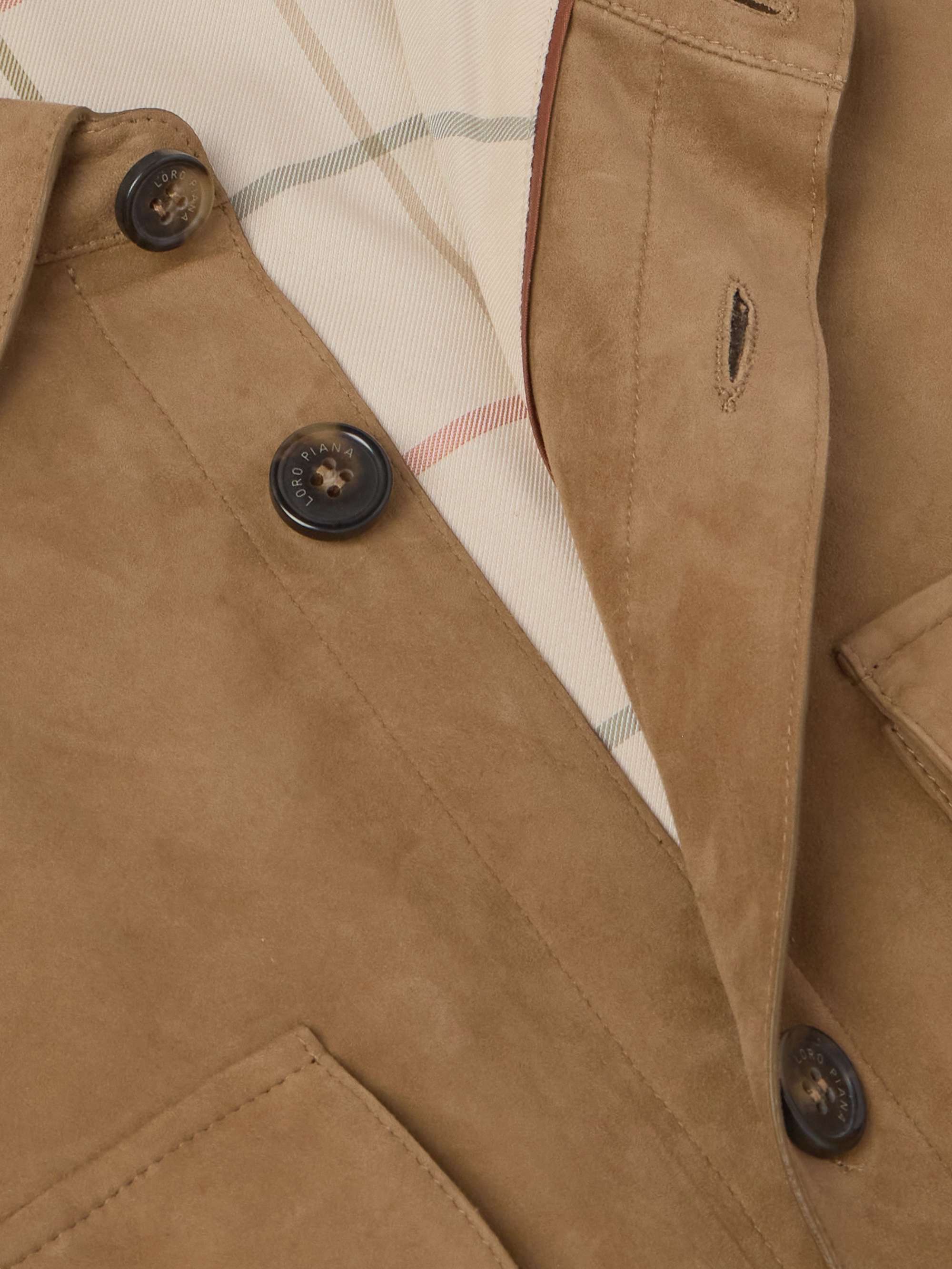 LORO PIANA قميص علوي من جلد السويد