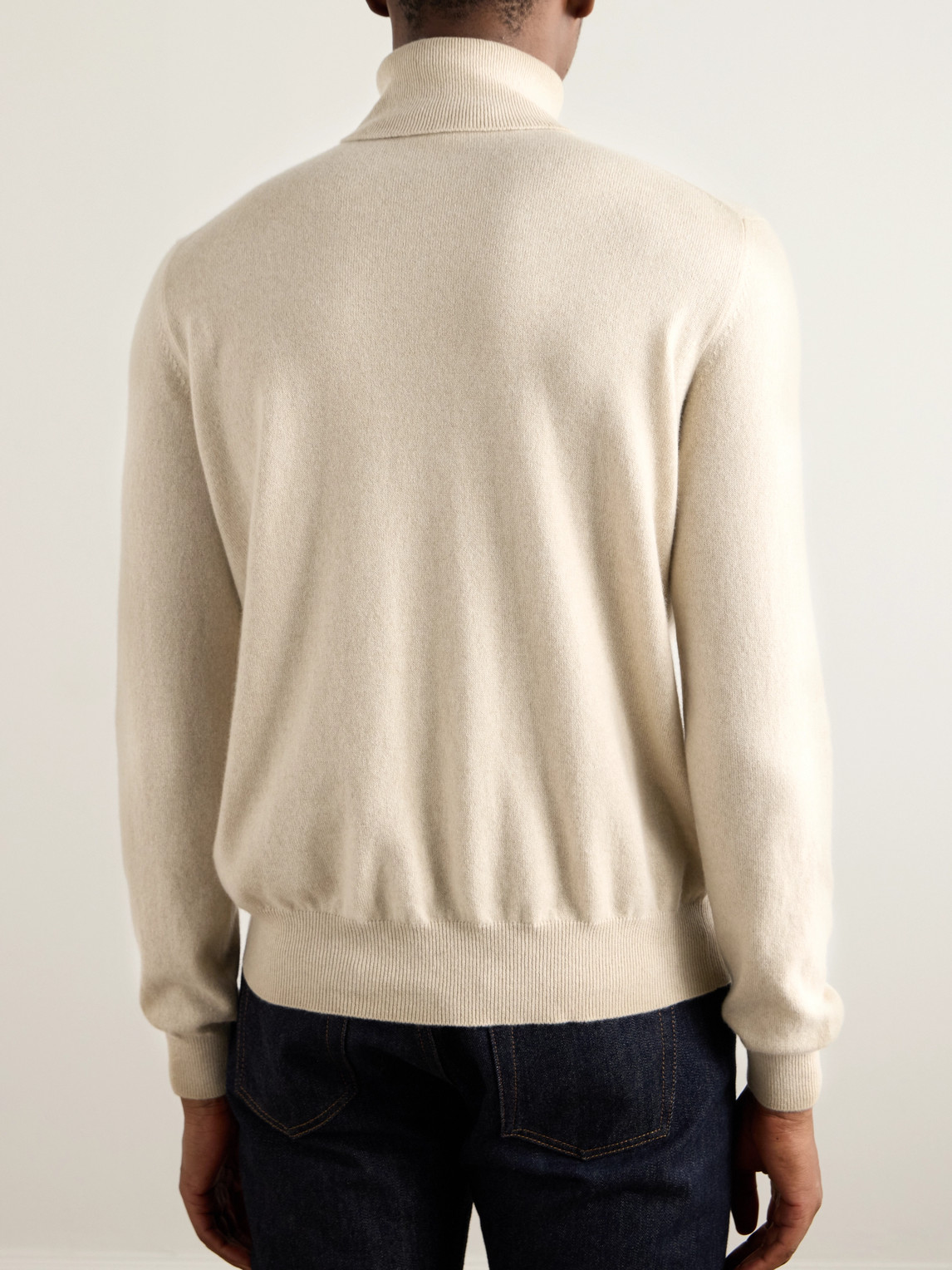 Loro Piana Slim-fit Baby Cashmere Rollneck Sweater In Neutrals