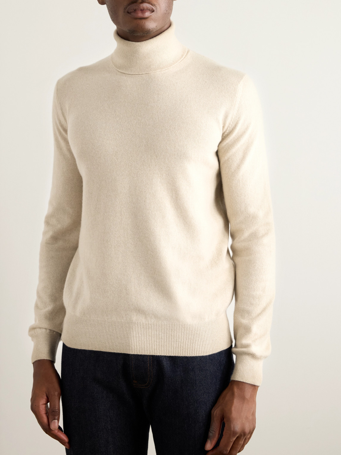 Loro Piana Slim-fit Baby Cashmere Rollneck Sweater In Neutrals