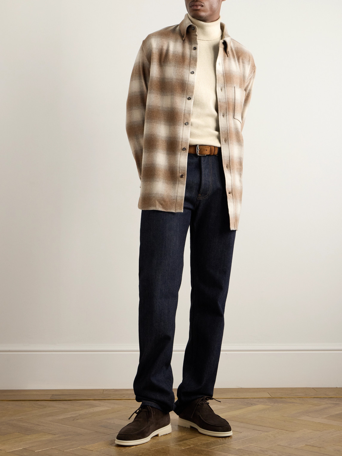 Loro Piana Slim-fit Baby Cashmere Rollneck Sweater In Neutrals