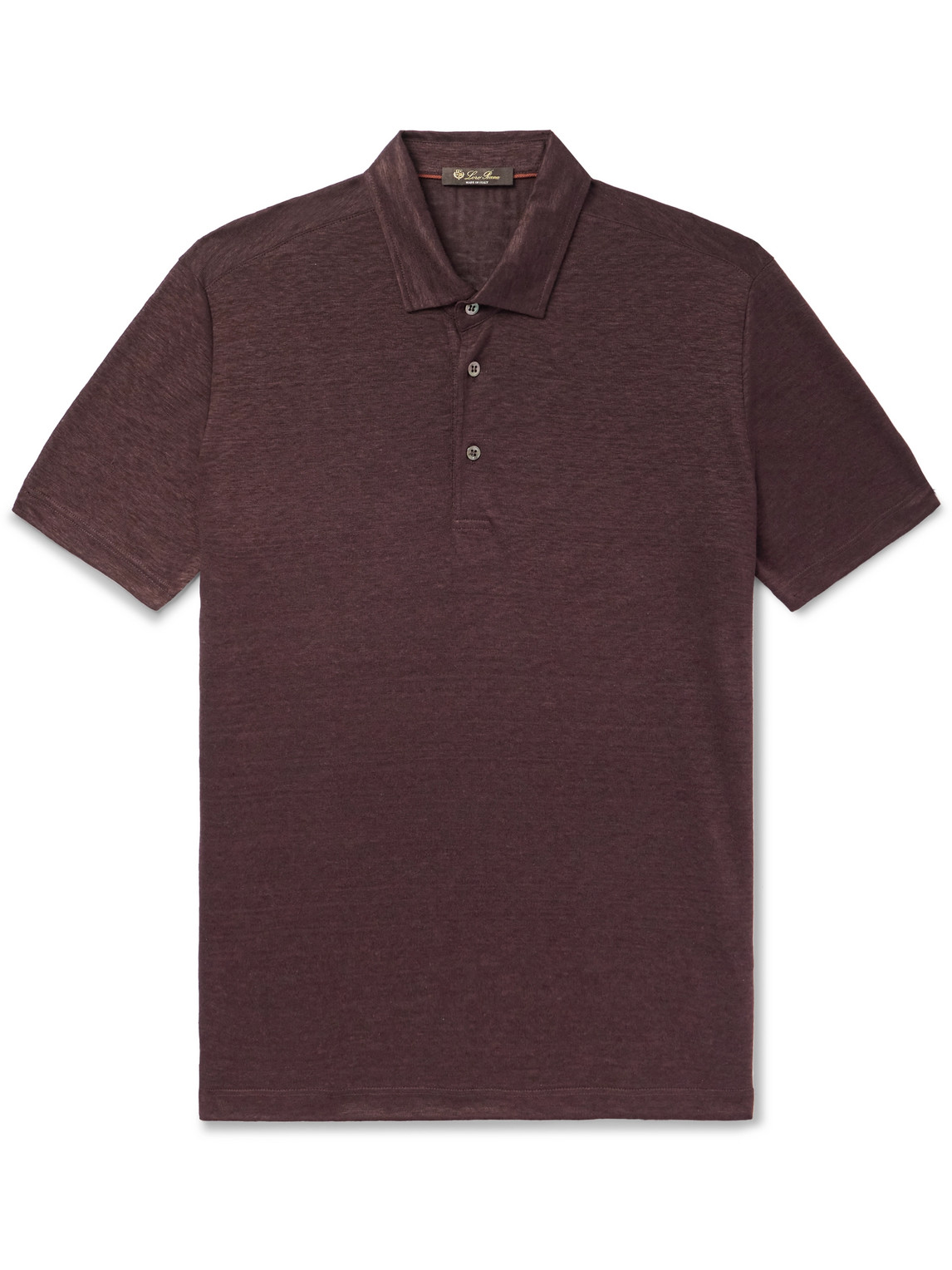 Loro Piana Linen Polo Shirt In Burgundy
