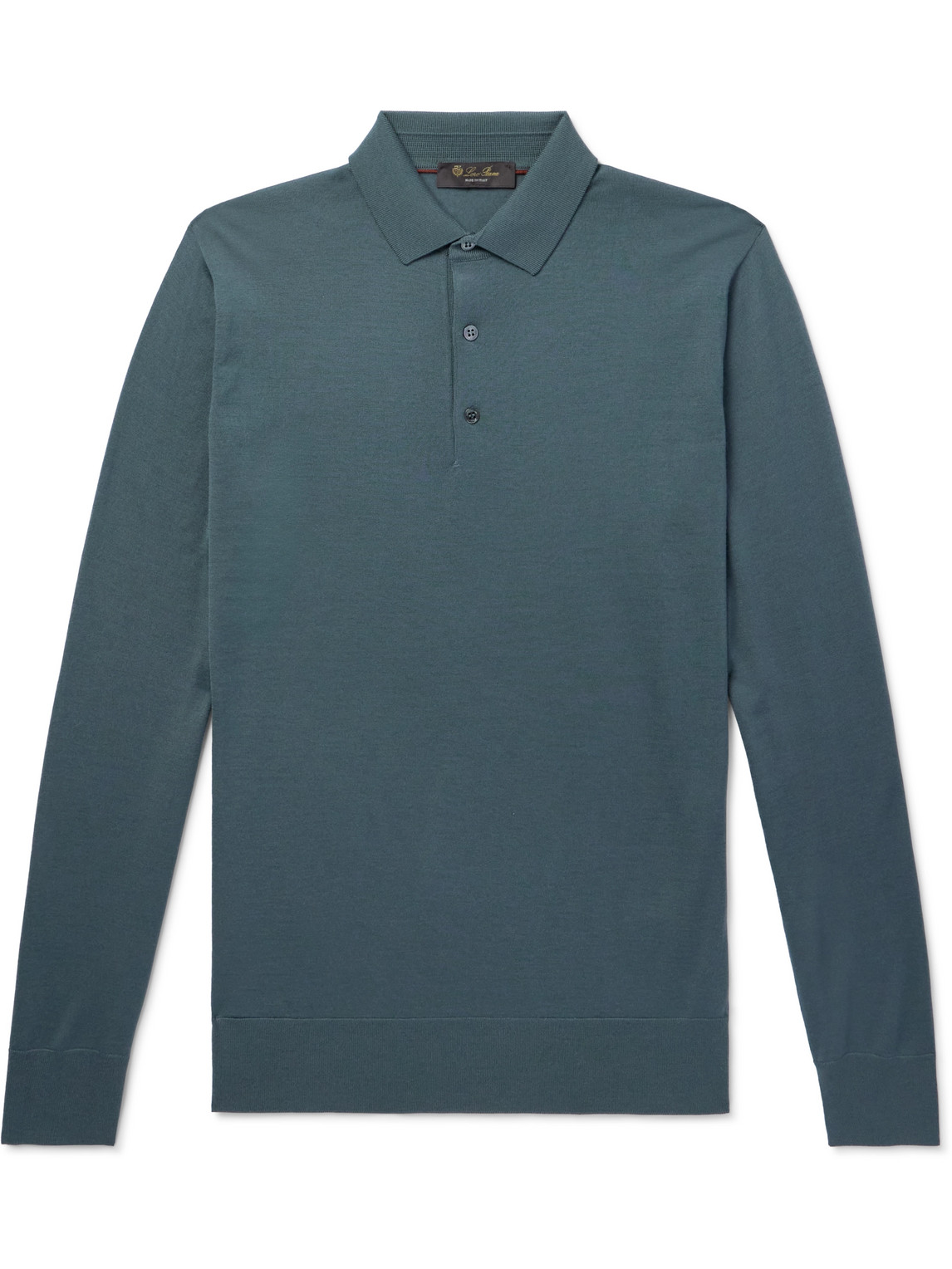 Loro Piana Wish® Wool Polo Shirt In Blue