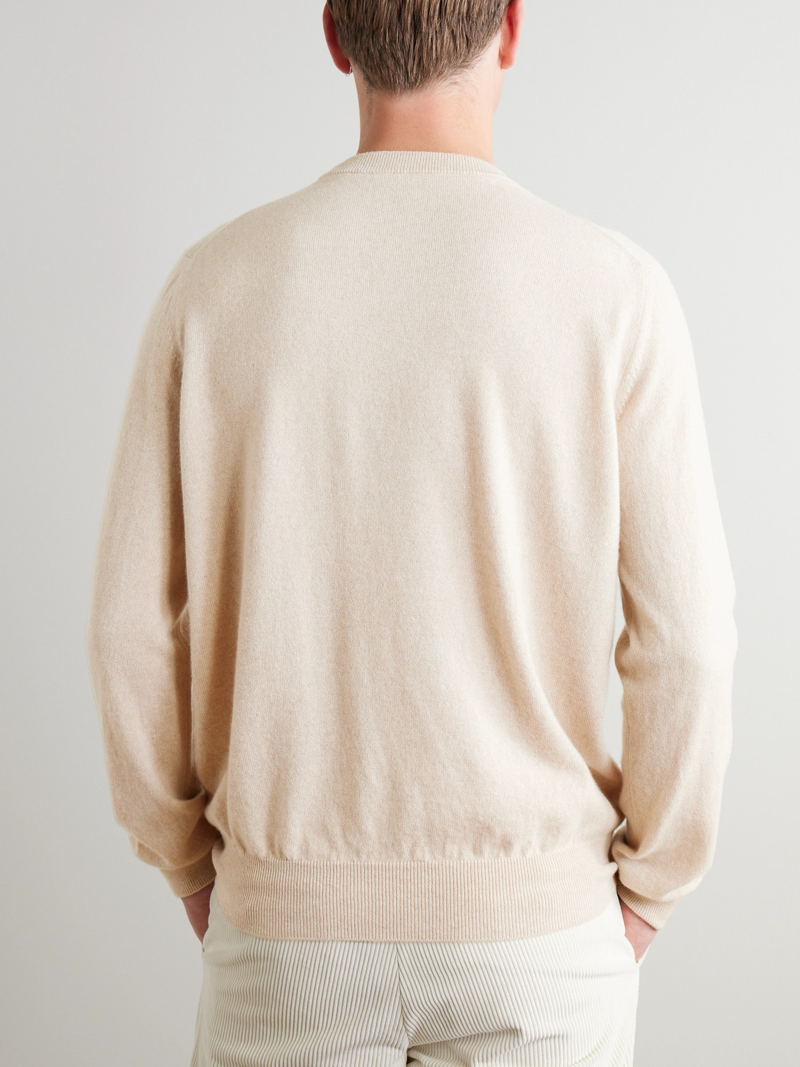 Shop Loro Piana Slim-fit Baby Cashmere Sweater In Neutrals