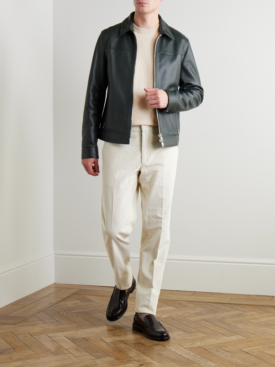 Shop Loro Piana Slim-fit Baby Cashmere Sweater In Neutrals