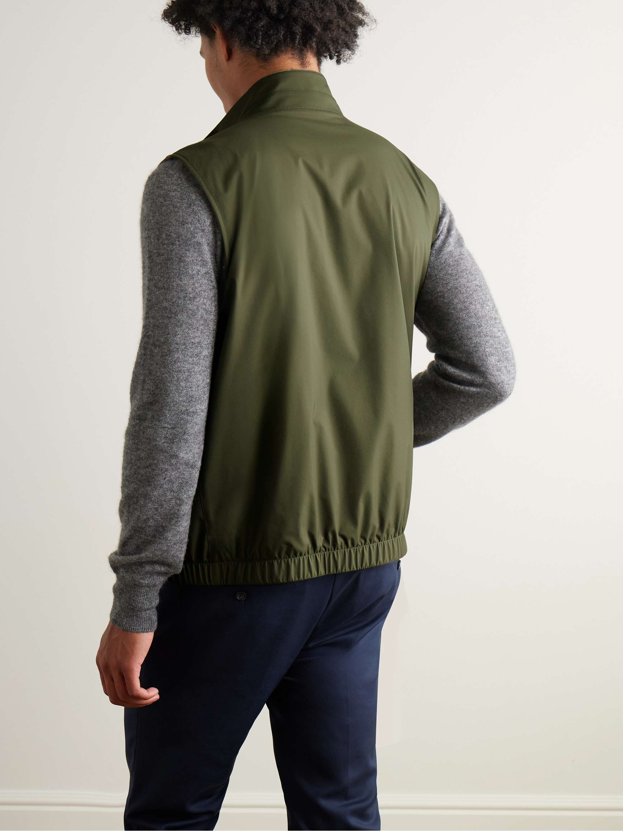 LORO PIANA Reversible Storm System Shell and Super Wish Virgin Wool Gilet