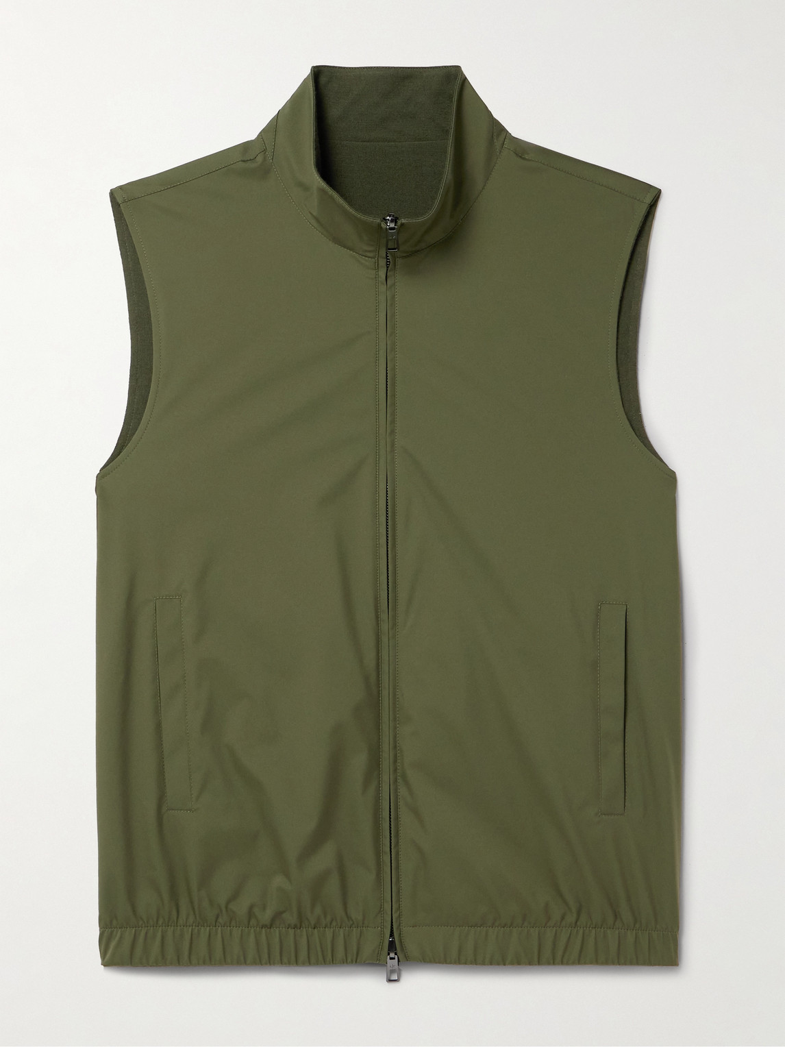 Loro Piana Reversible Storm System® Shell And Super Wish® Virgin Wool Gilet In Green