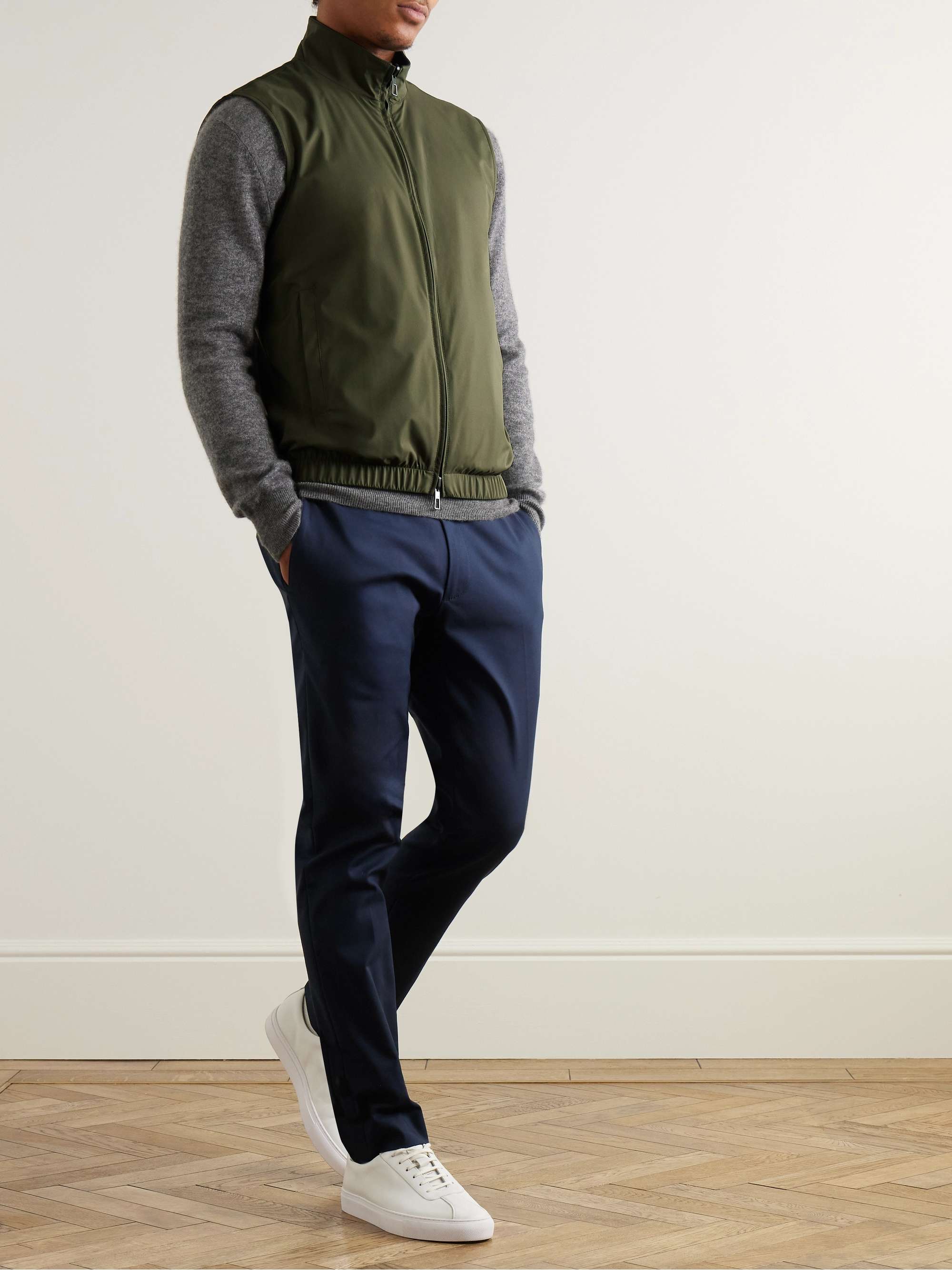 LORO PIANA Reversible Storm System Shell and Super Wish Virgin Wool Gilet