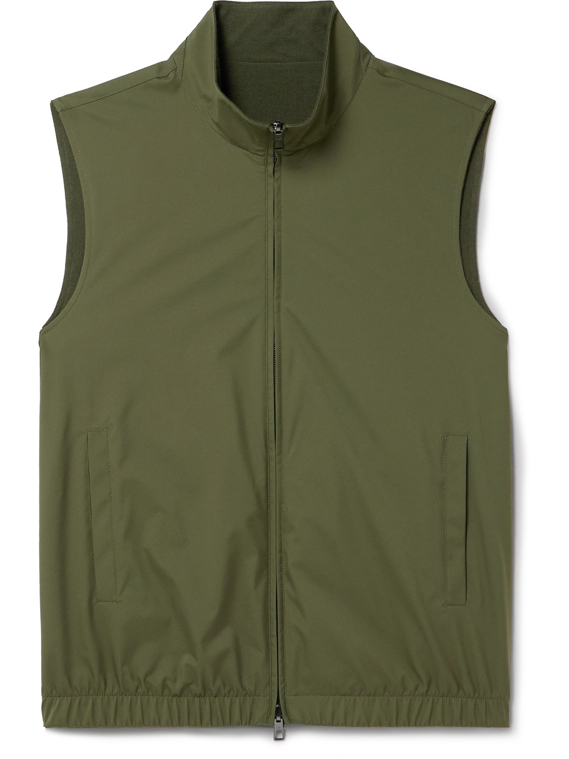 Loro Piana Reversible Storm System® Shell And Super Wish® Virgin Wool Gilet In Green