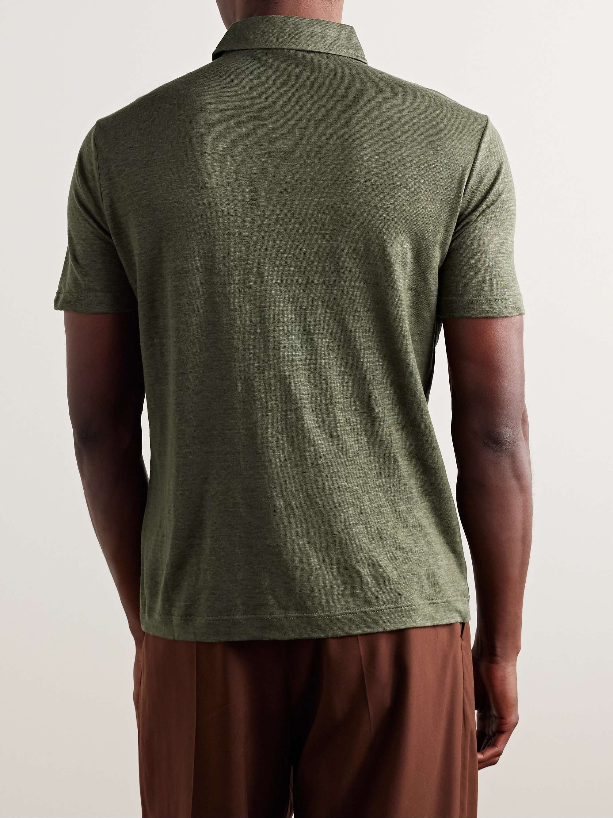 LORO PIANA Linen-Jersey Polo Shirt