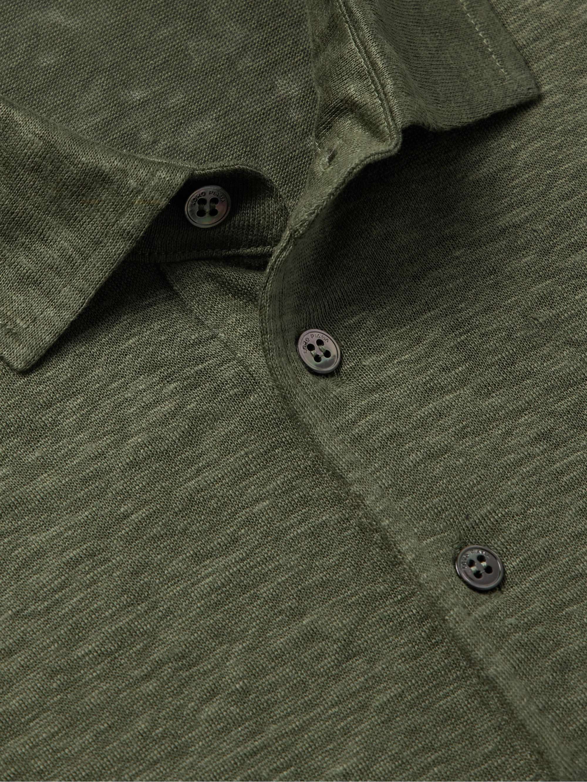LORO PIANA Linen-Jersey Polo Shirt