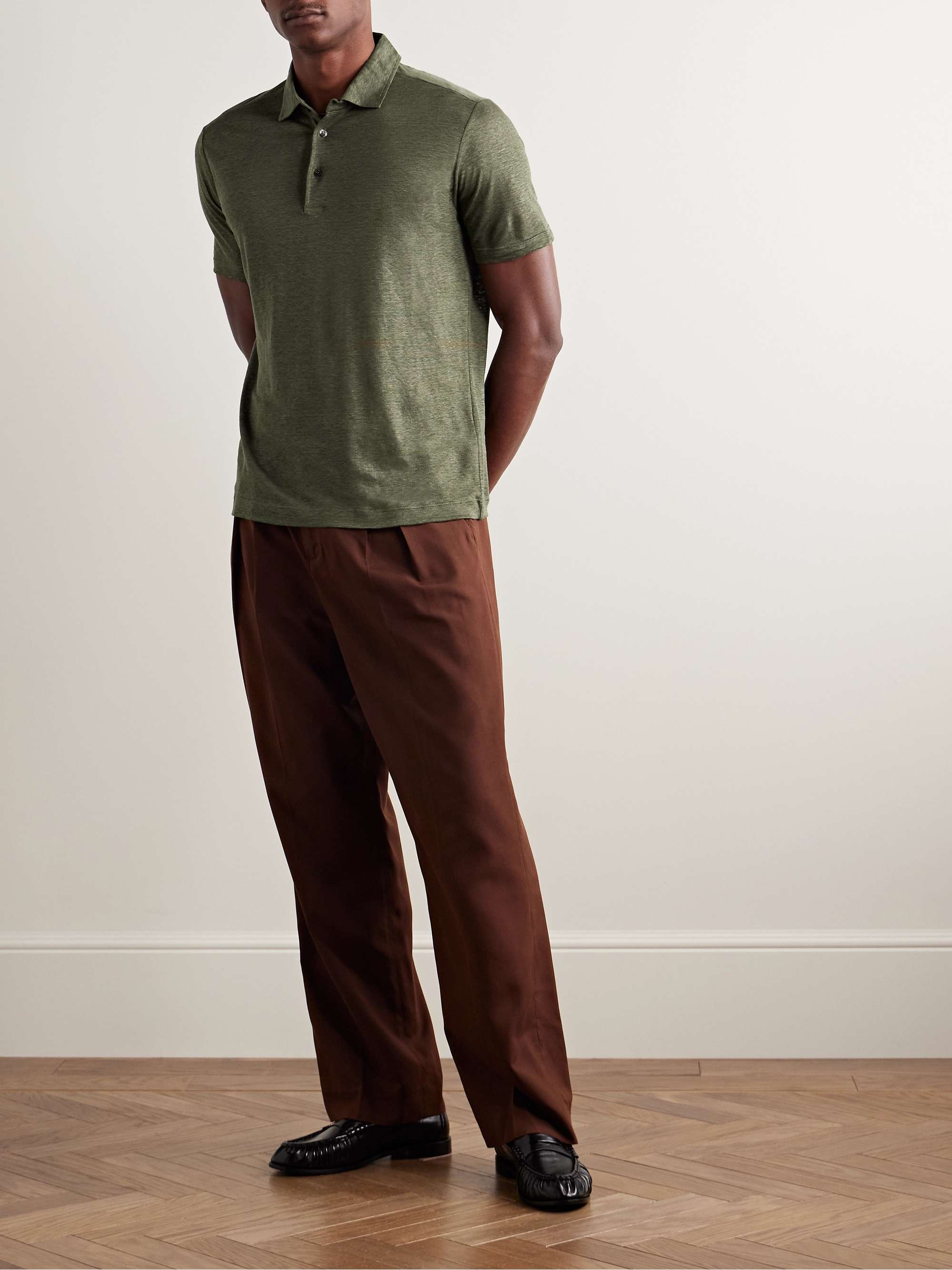 LORO PIANA Linen-Jersey Polo Shirt