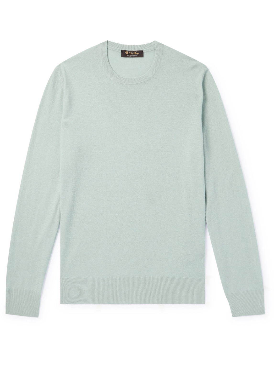 Loro Piana Girocollo Slim-fit Baby Cashmere Sweater In Green