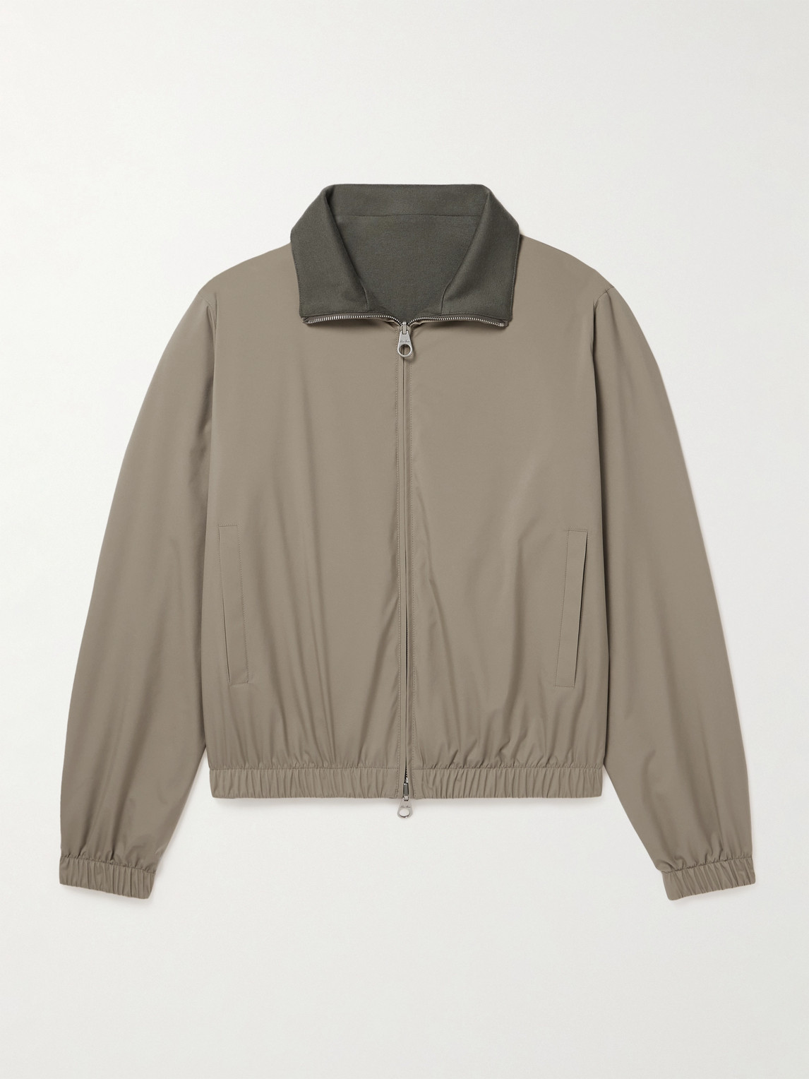 Loro Piana Reversible Windmate® Storm System® Shell And Cashmere Bomber Jacket In Brown