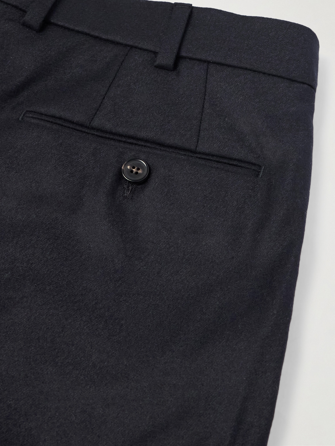 Loro Piana Carlo Straight-leg Wool And Cashmere-blend Flannel Trousers In Blue