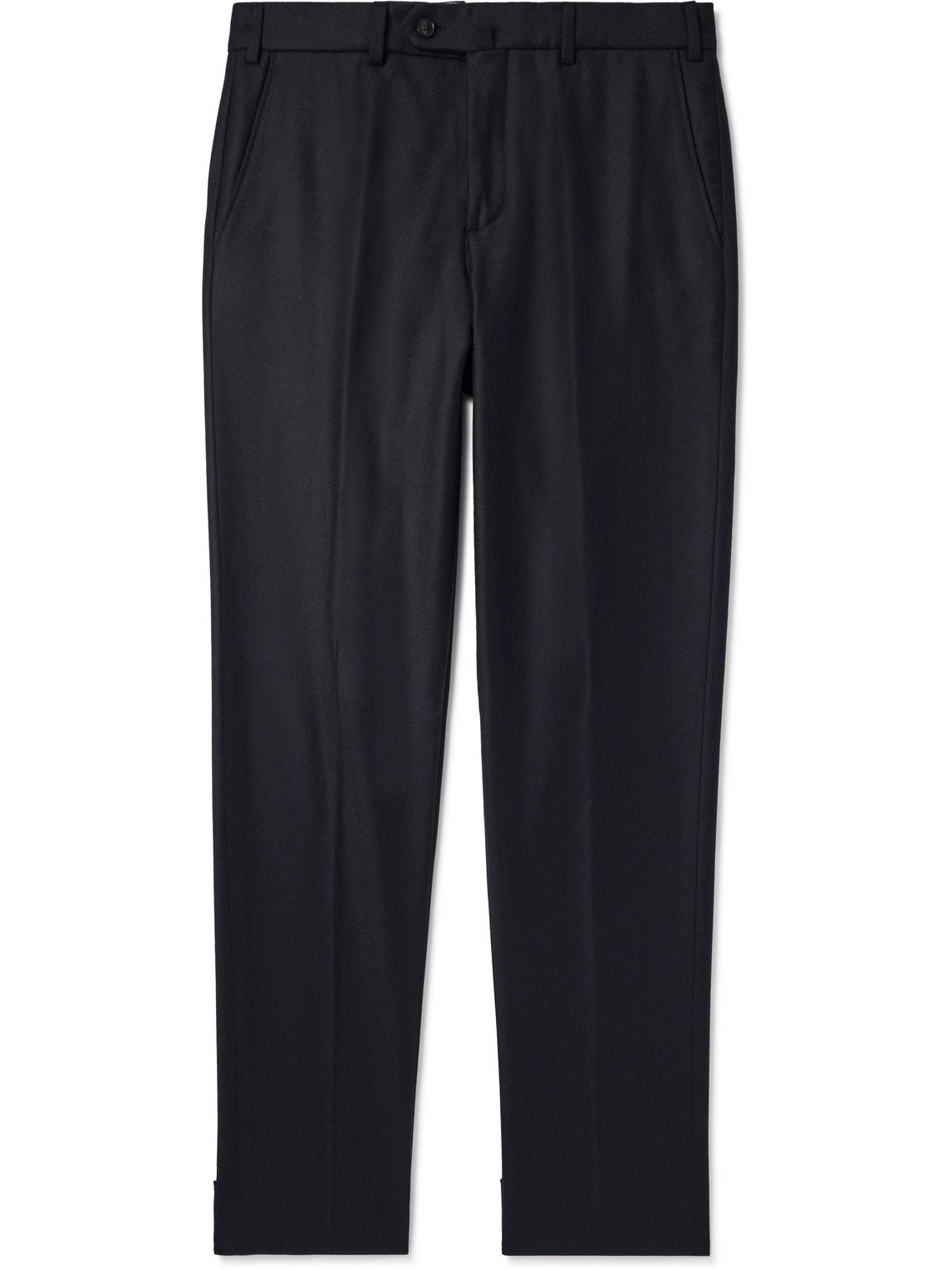 Loro Piana Carlo Straight-leg Wool And Cashmere-blend Flannel Trousers In Blue