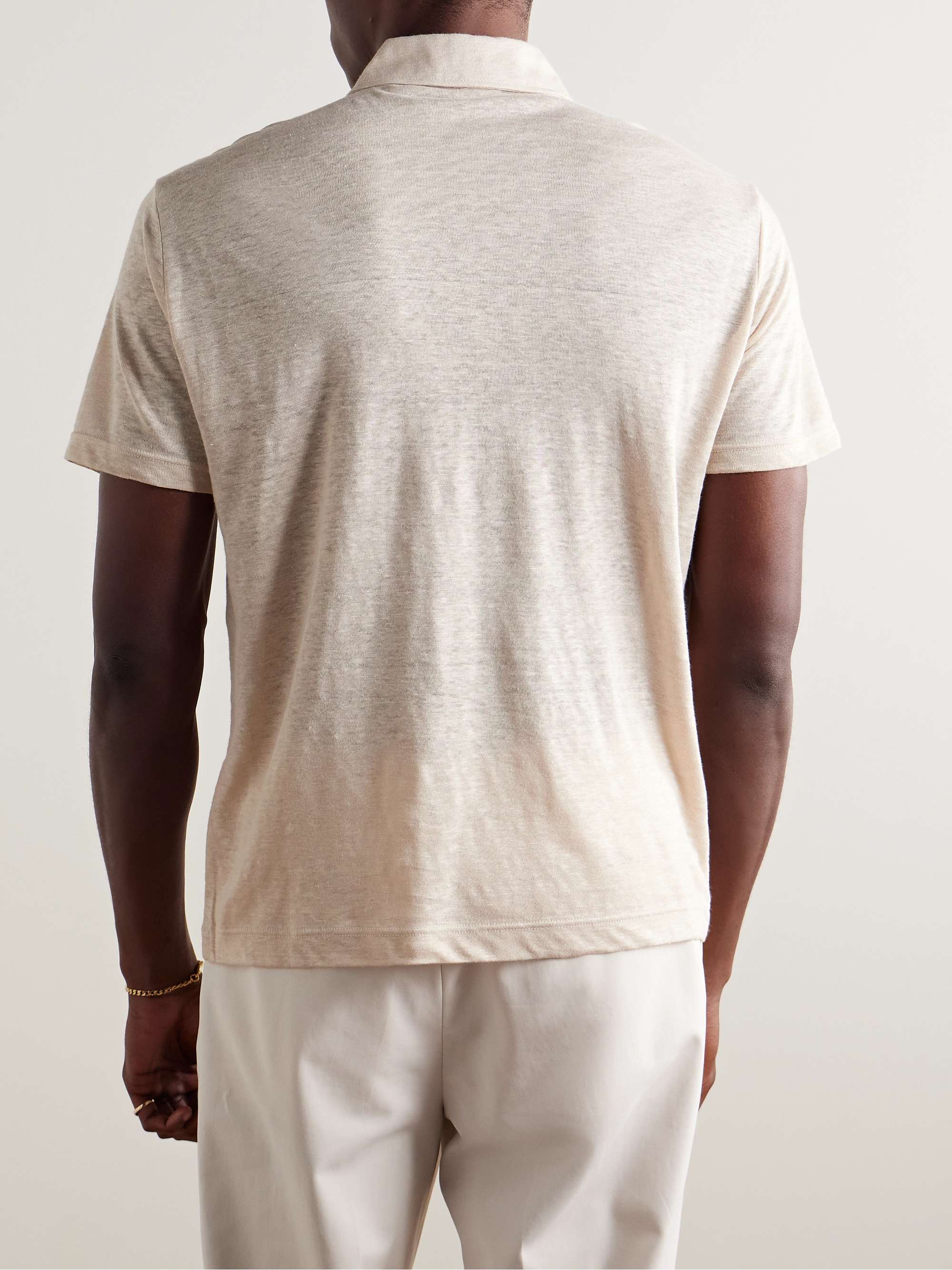 LORO PIANA 리넨 저지 폴로 셔츠