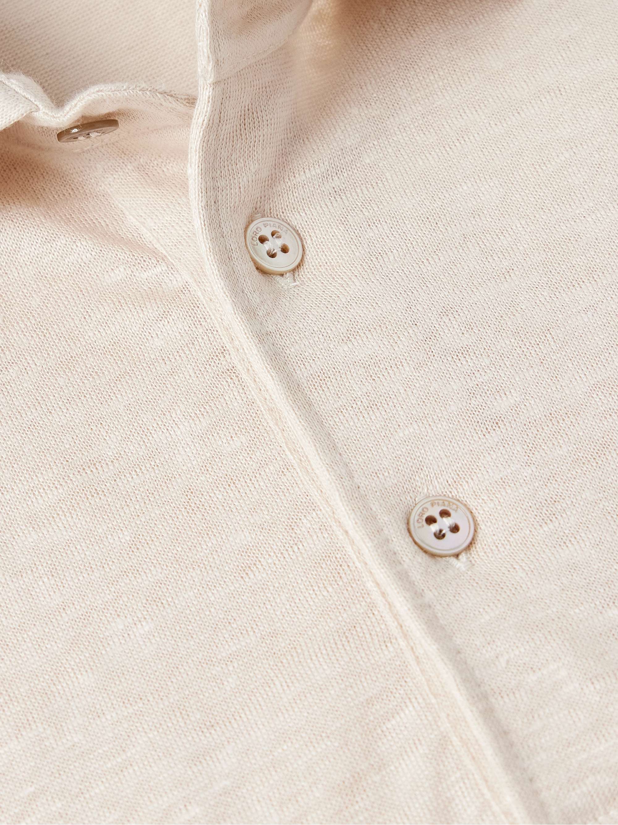 LORO PIANA 리넨 저지 폴로 셔츠