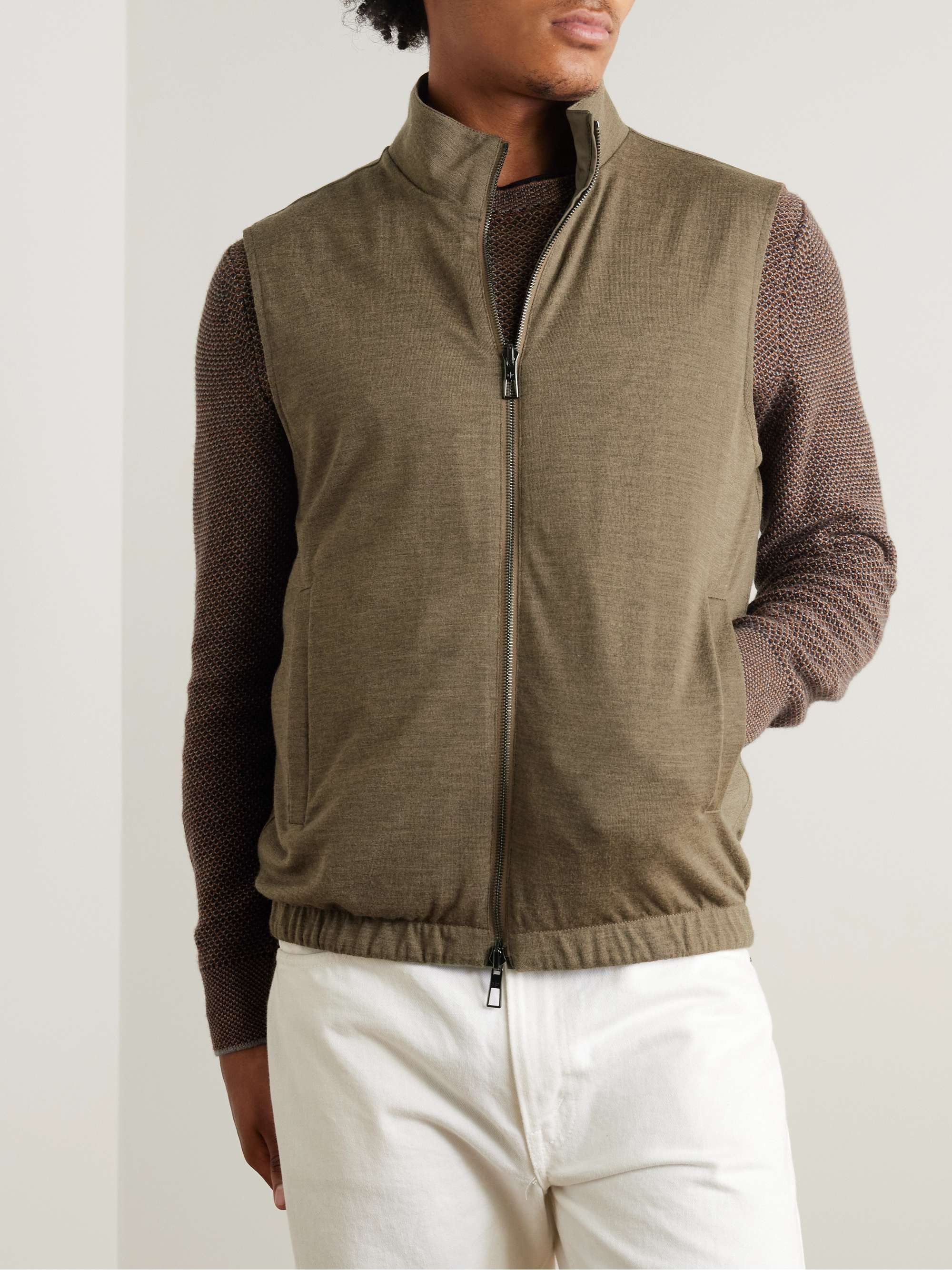 LORO PIANA Reversible Storm System Shell and Super Wish Virgin Wool Gilet