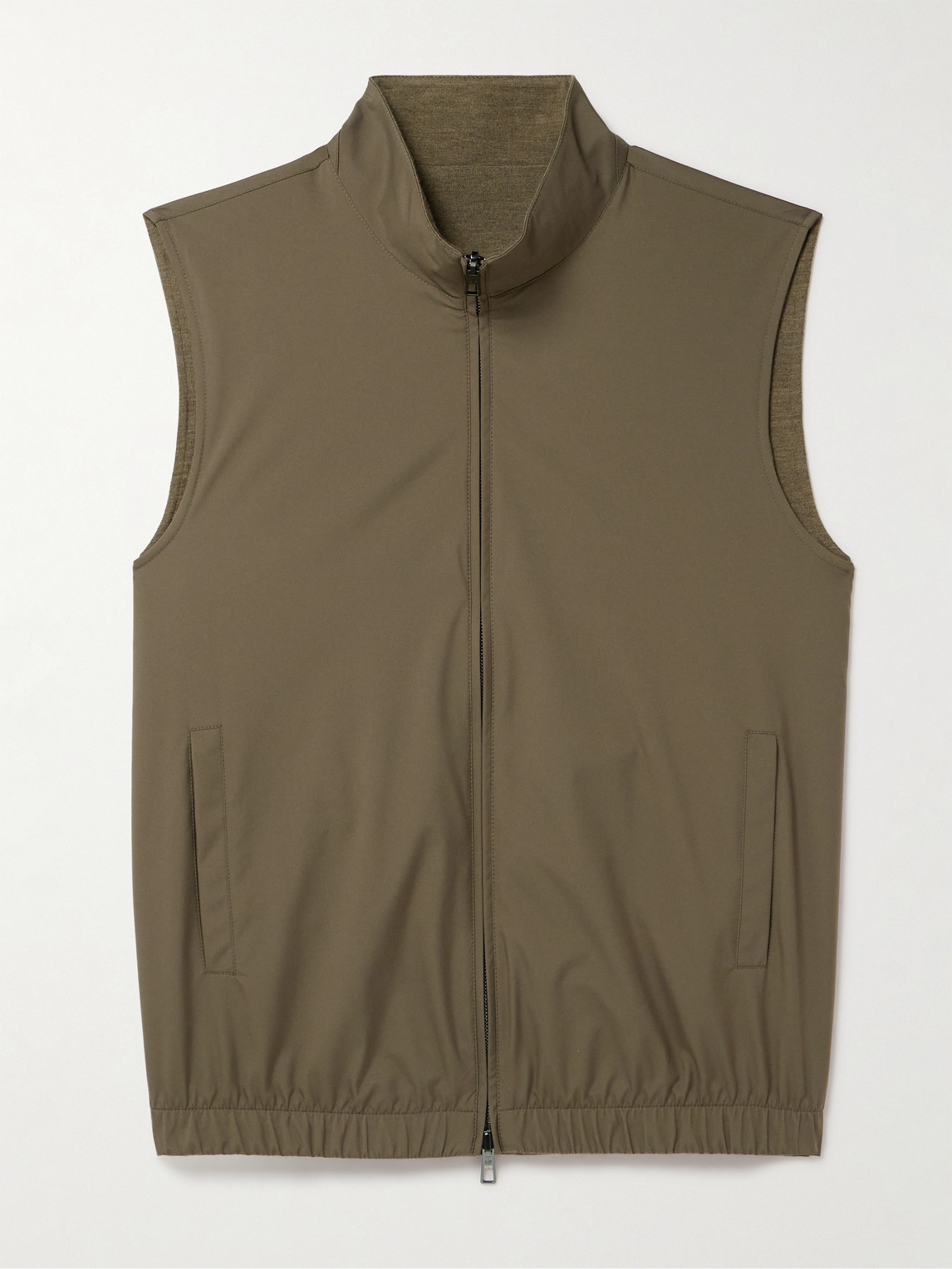 Loro Piana Slim-fit Reversible Storm System® Shell And Super Wish® Virgin Wool Gilet In Green