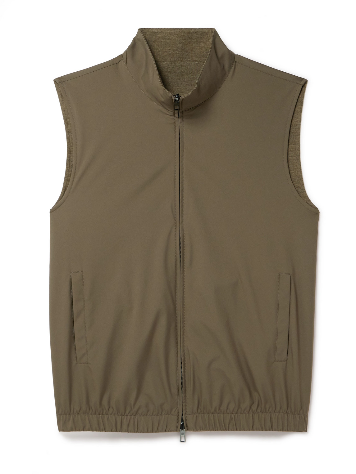 Loro Piana Reversible Storm System® Shell And Super Wish® Virgin Wool Gilet In Green