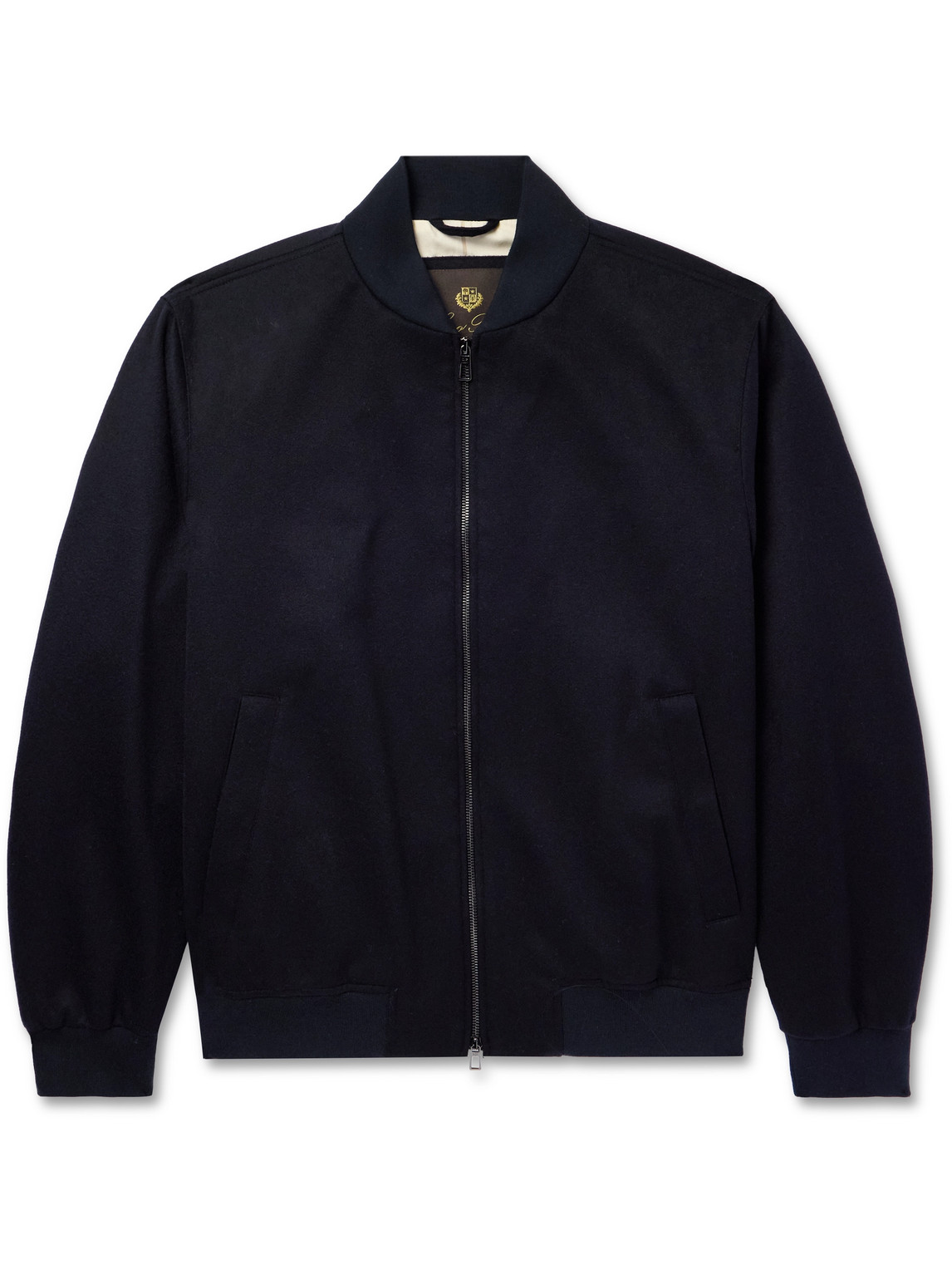 Loro Piana Lp Ivy Cashmere-felt Bomber Jacket In Blue
