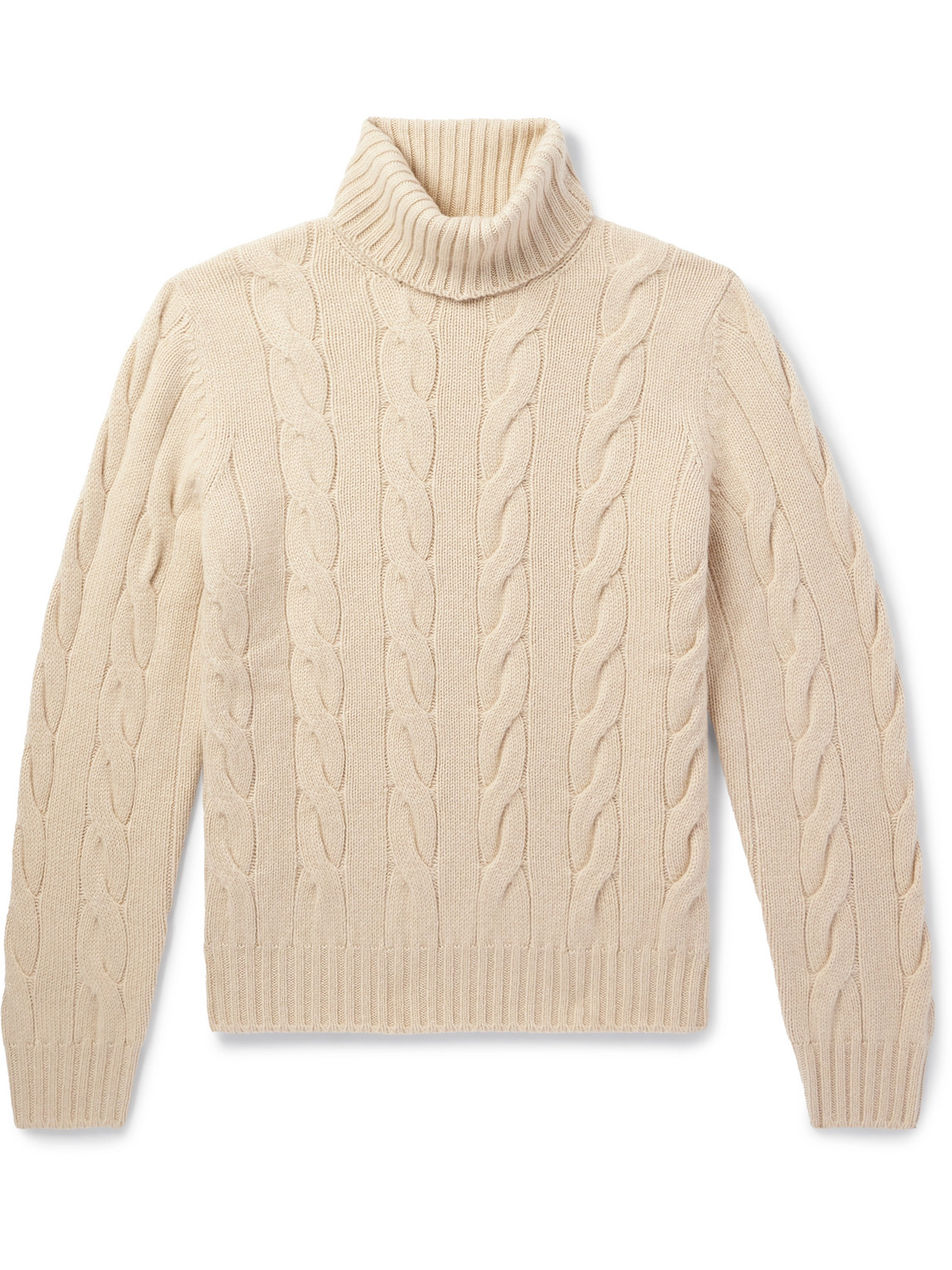 Napier Cable-Knit Cashmere Rollneck Sweater