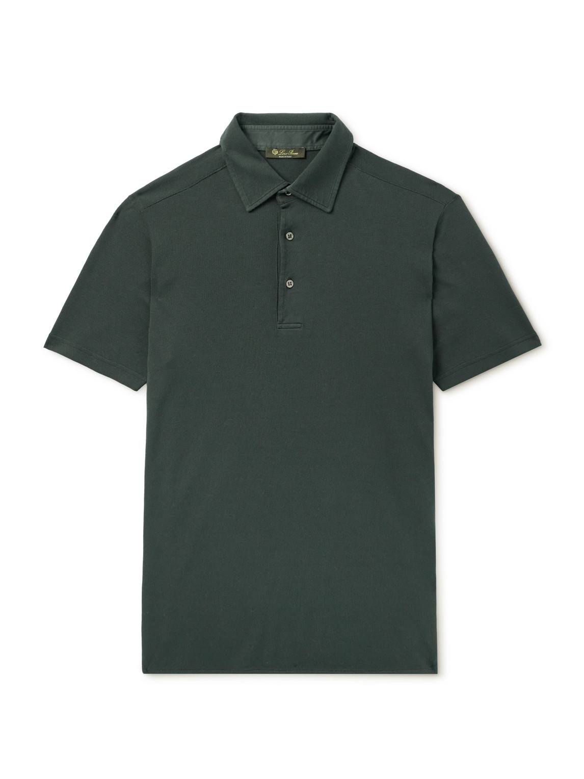 Loro Piana Cotton-piqué Polo Shirt In Green