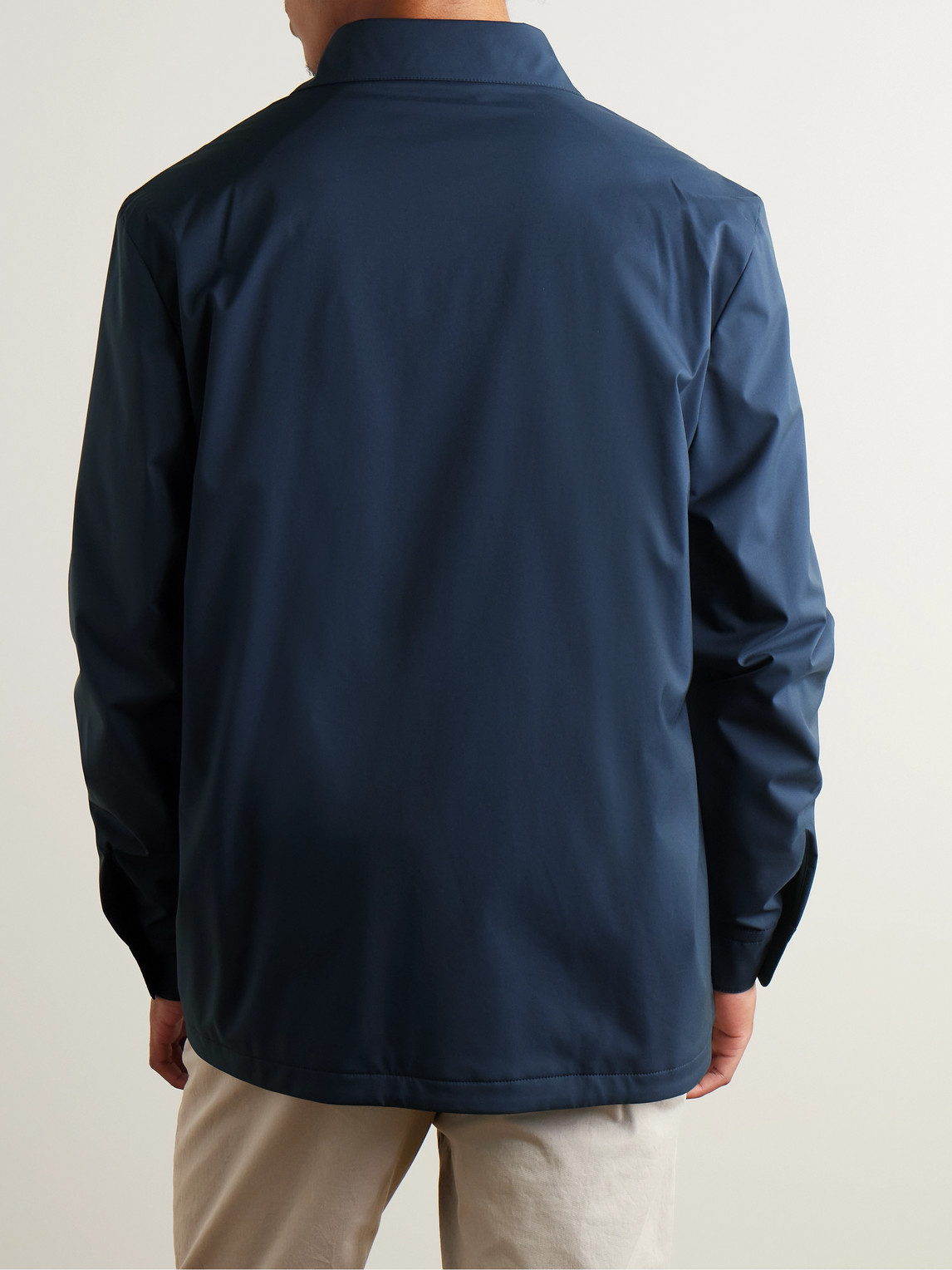 Shop Loro Piana Windwish™ Overshirt In Blue