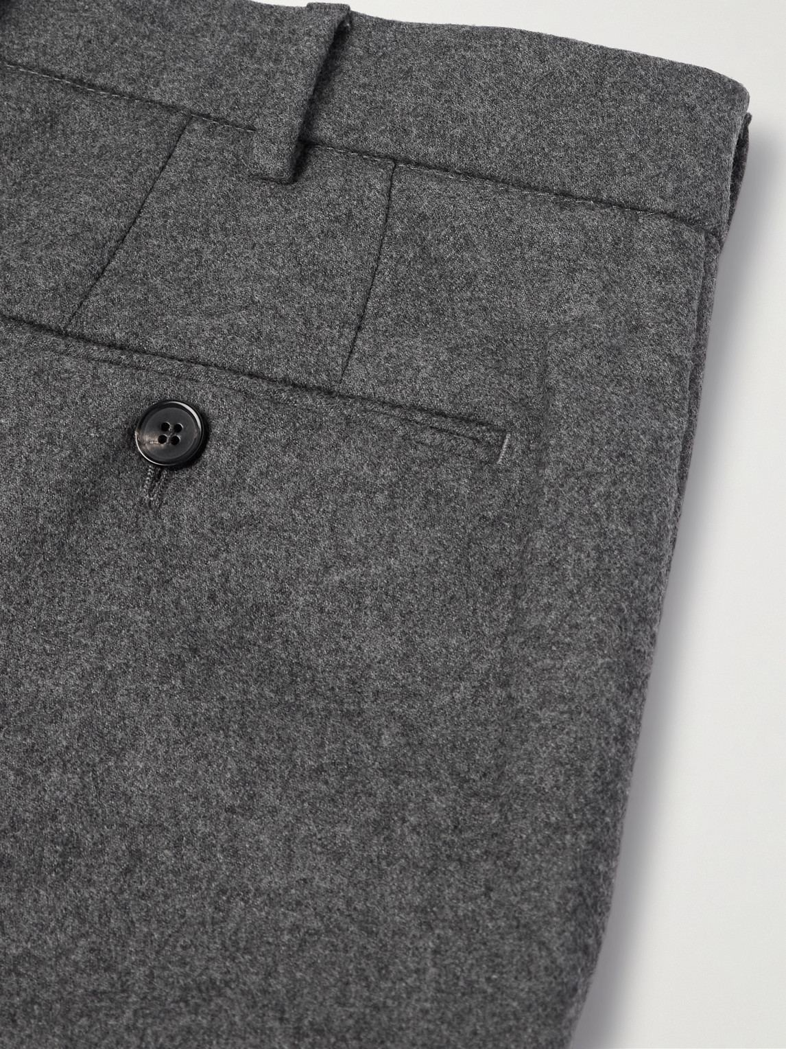 Loro Piana Carlo Straight-leg Wool And Cashmere-blend Flannel Trousers In Gray