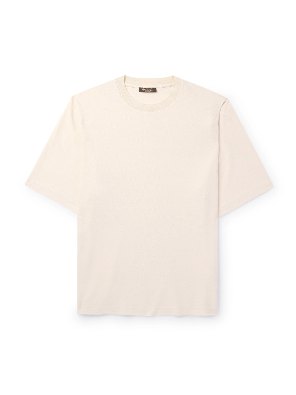 Loro Piana Quarna Silk-blend Twill T-shirt In Neutrals