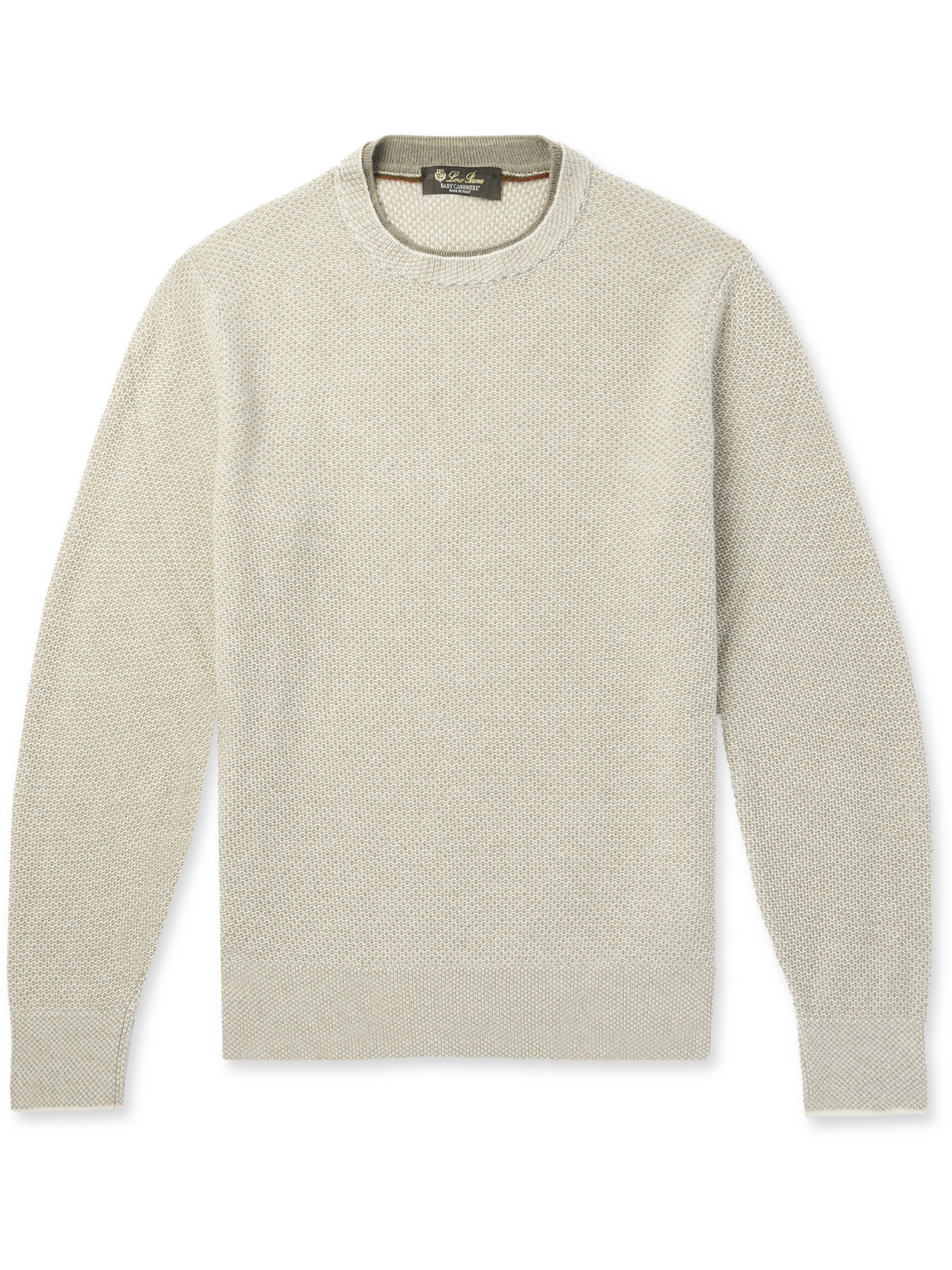 Loro Piana Honeycomb-knit Cashmere Sweater In Gray