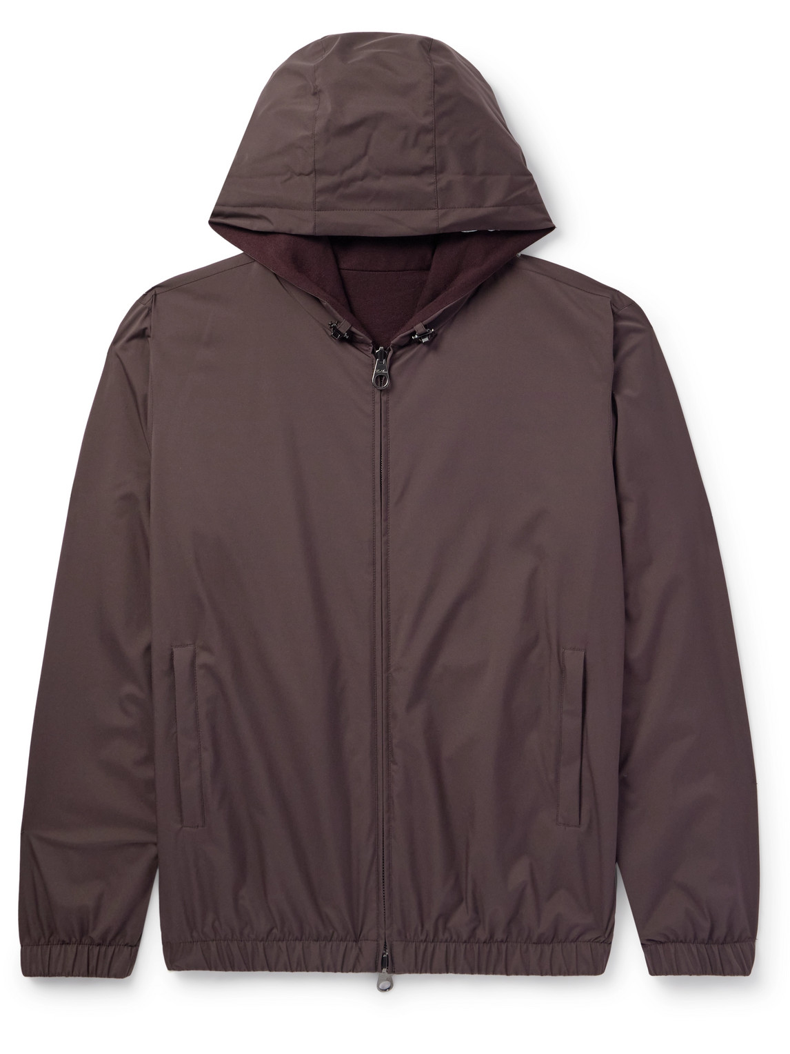 Loro Piana Reversible Storm System® And Cashmere Zip-up Hooded Jacket In Brown