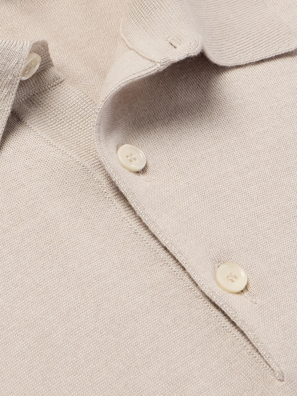 Loro Piana Slim-fit Wool, Silk And Cashmere-blend Polo Shirt In Neutrals