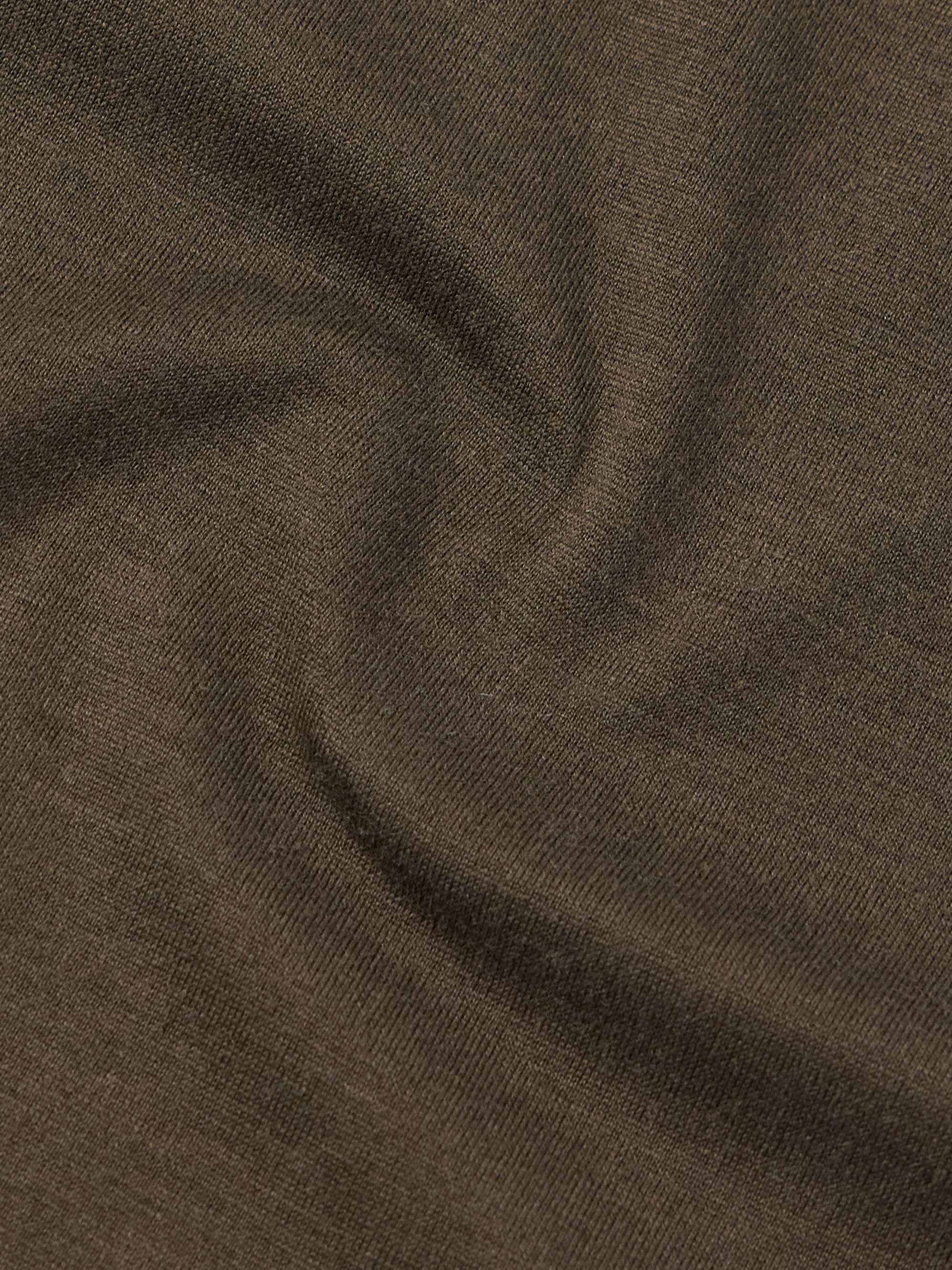 LORO PIANA تي شيرت من مزيج قطن الجيرسي والحرير بقصّة ضيّقة