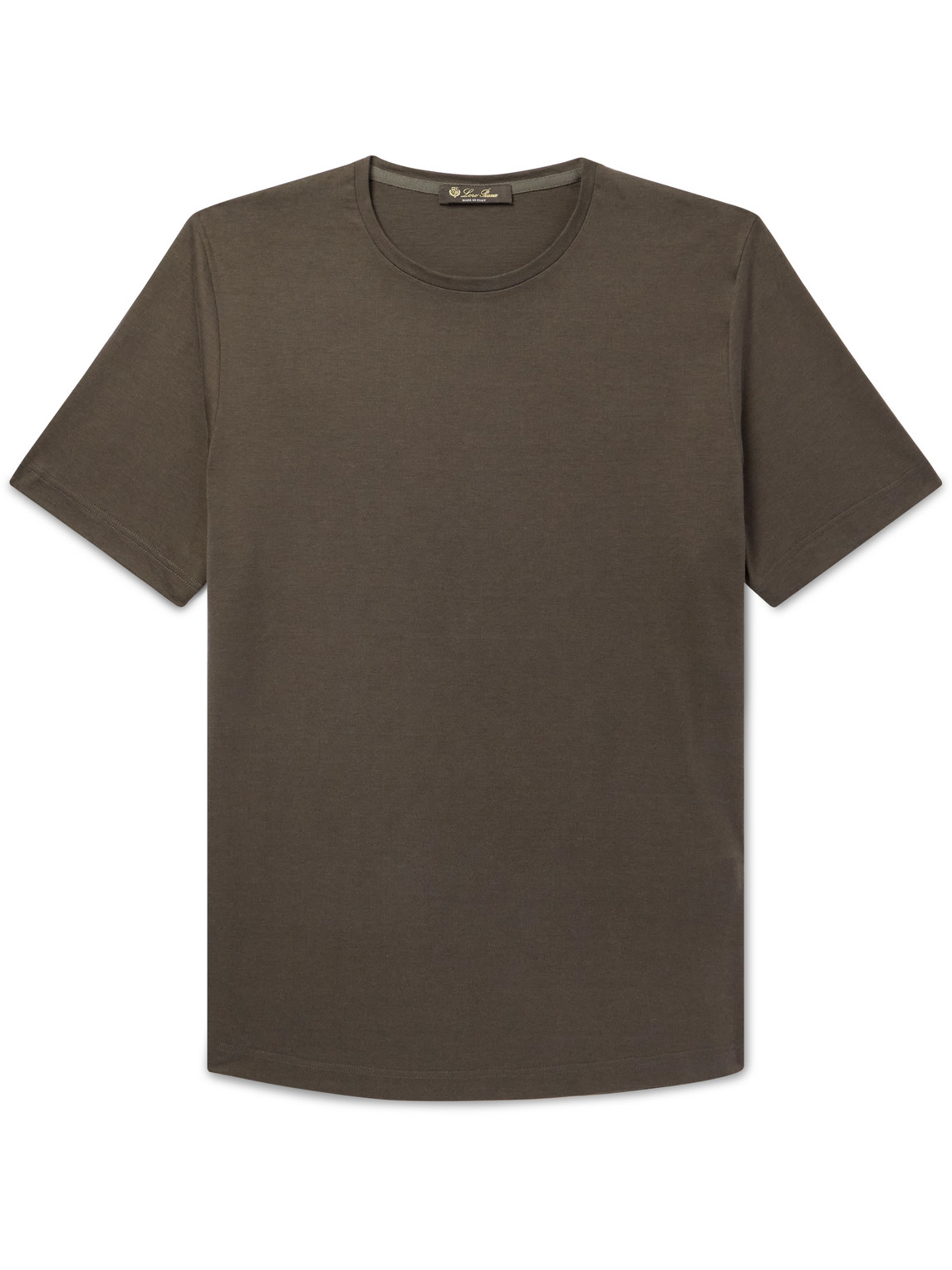 Loro Piana Silk And Cotton-blend Jersey T-shirt In Green