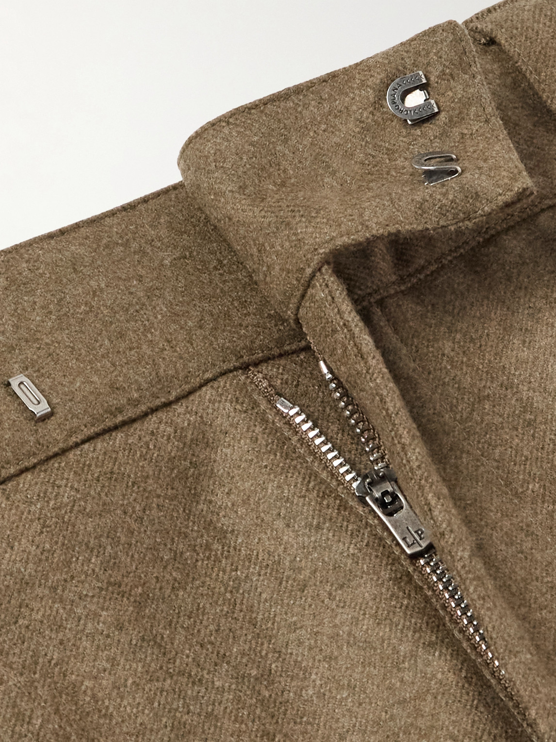 Loro Piana Reinga Straight-leg Pleated Wool And Cashmere-blend Flannel Trousers In Green