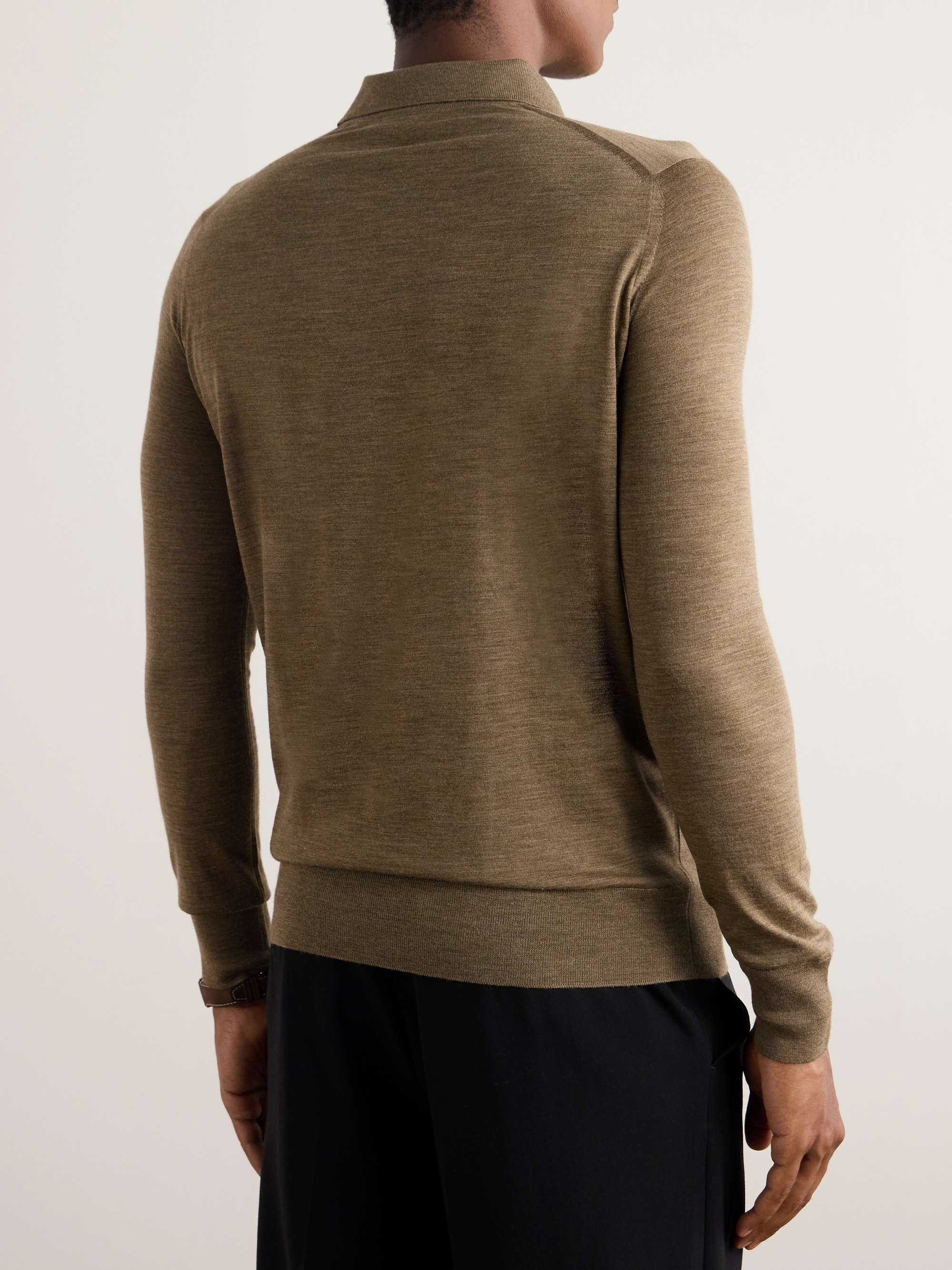 LORO PIANA كنزة بولو من الصوف البكر Wish بقصّة ضيقة