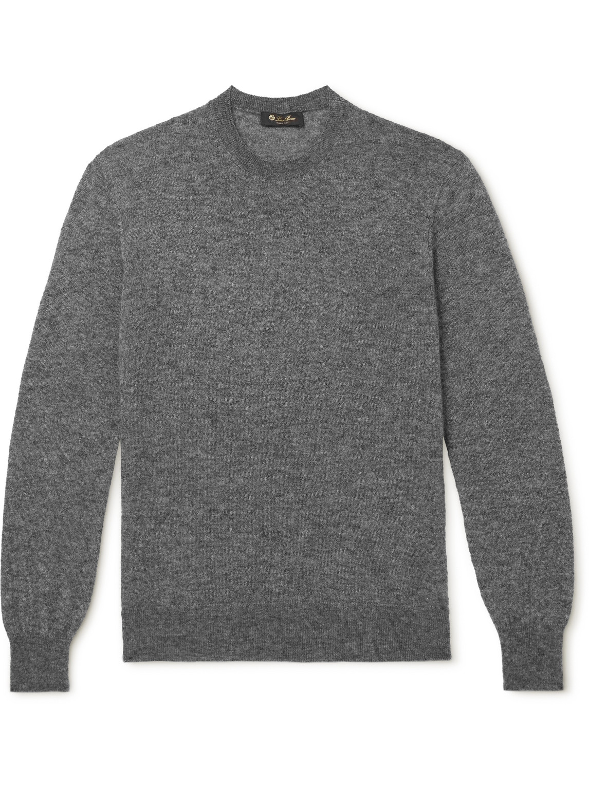 Loro Piana Brushed Cashmere And Silk-blend Sweater In Gray