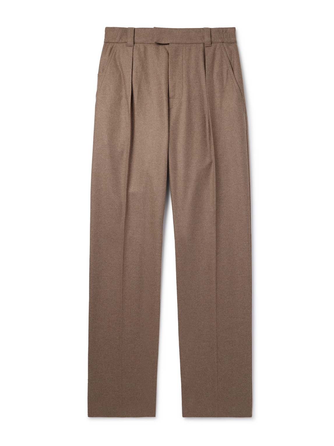Reinga Straight-Leg Pleated Wool and Cashmere-Blend Flannel Trousers