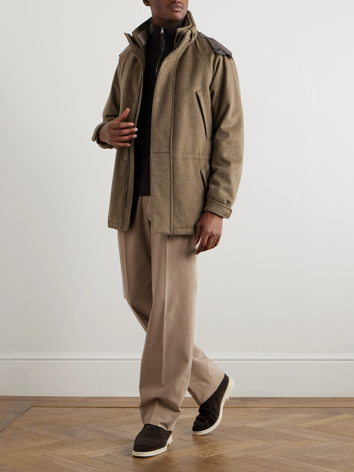 Loro Piana Icer Padded Storm System® Cashmere Hooded Field Jacket In Neutrals