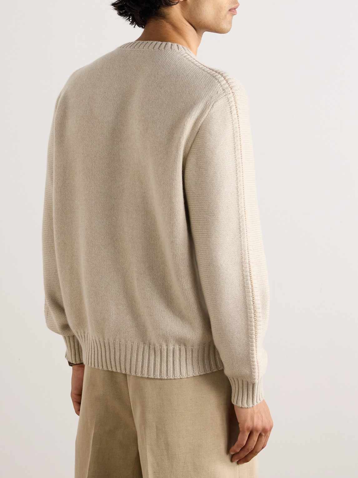 Loro Piana Birdseye Cashmere Sweater In Neutrals