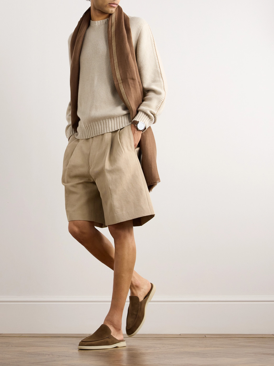 Loro Piana Birdseye Cashmere Sweater In Neutrals
